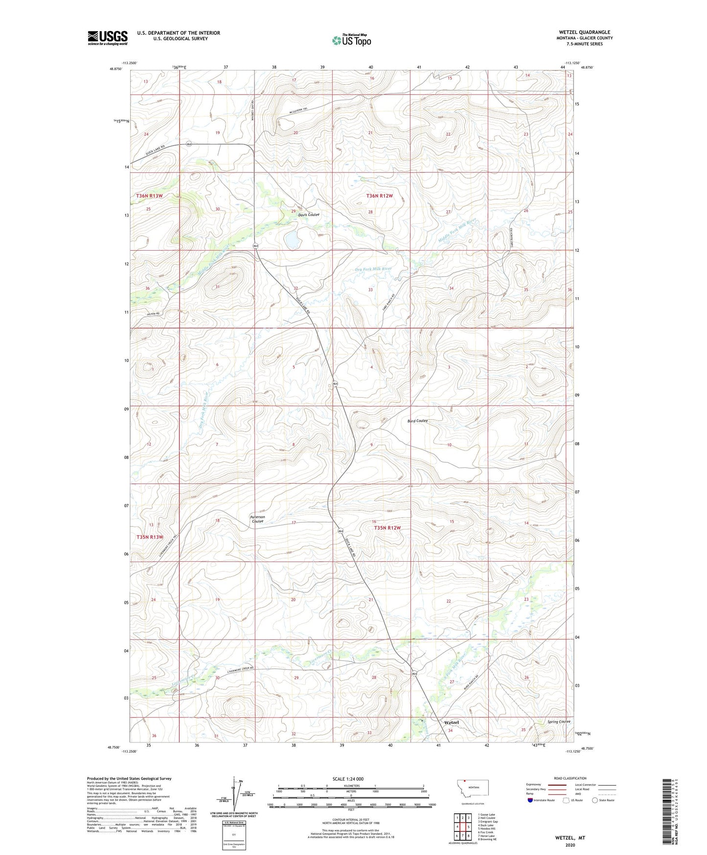 Wetzel Montana US Topo Map Image