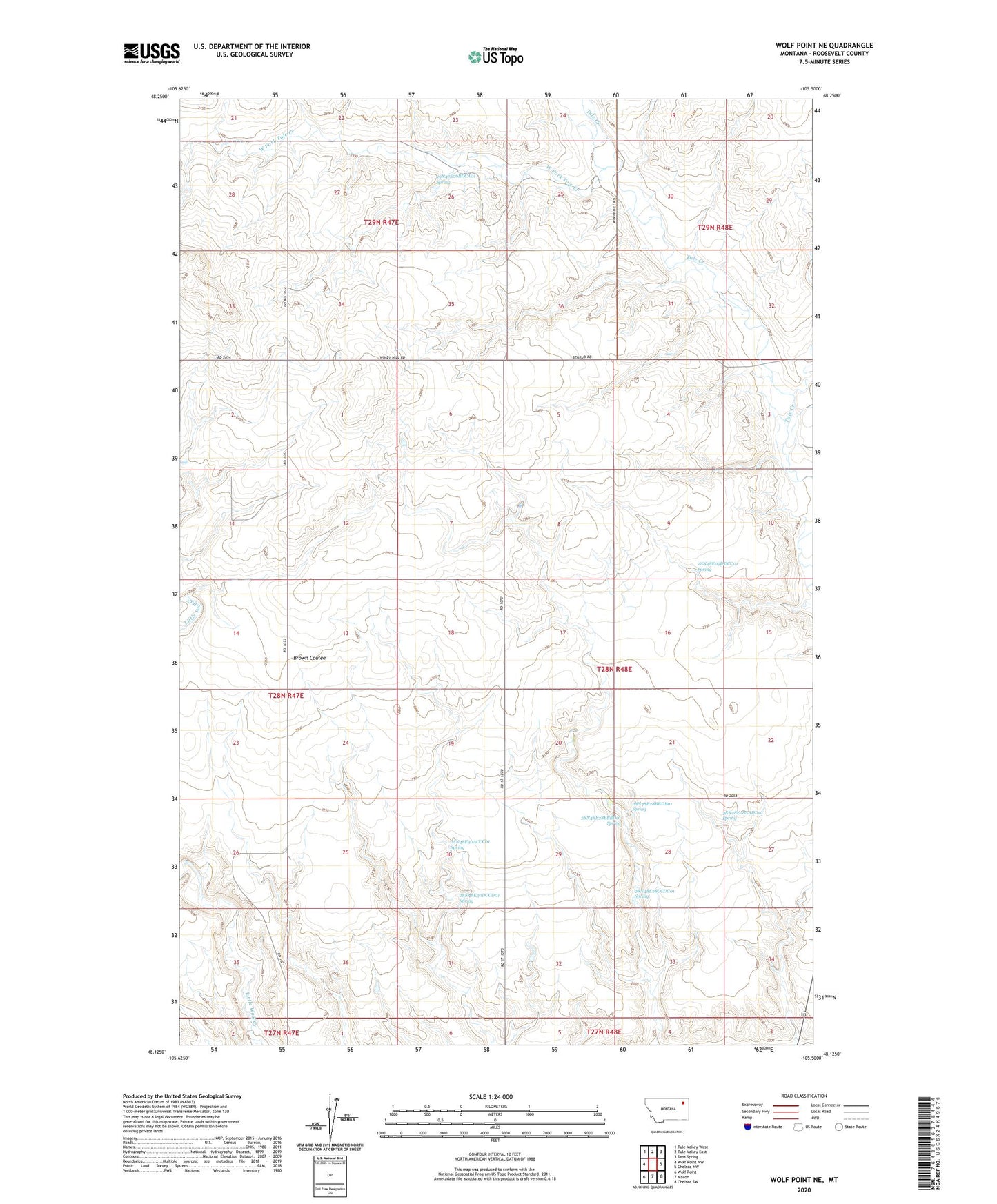 Wolf Point NE Montana US Topo Map Image