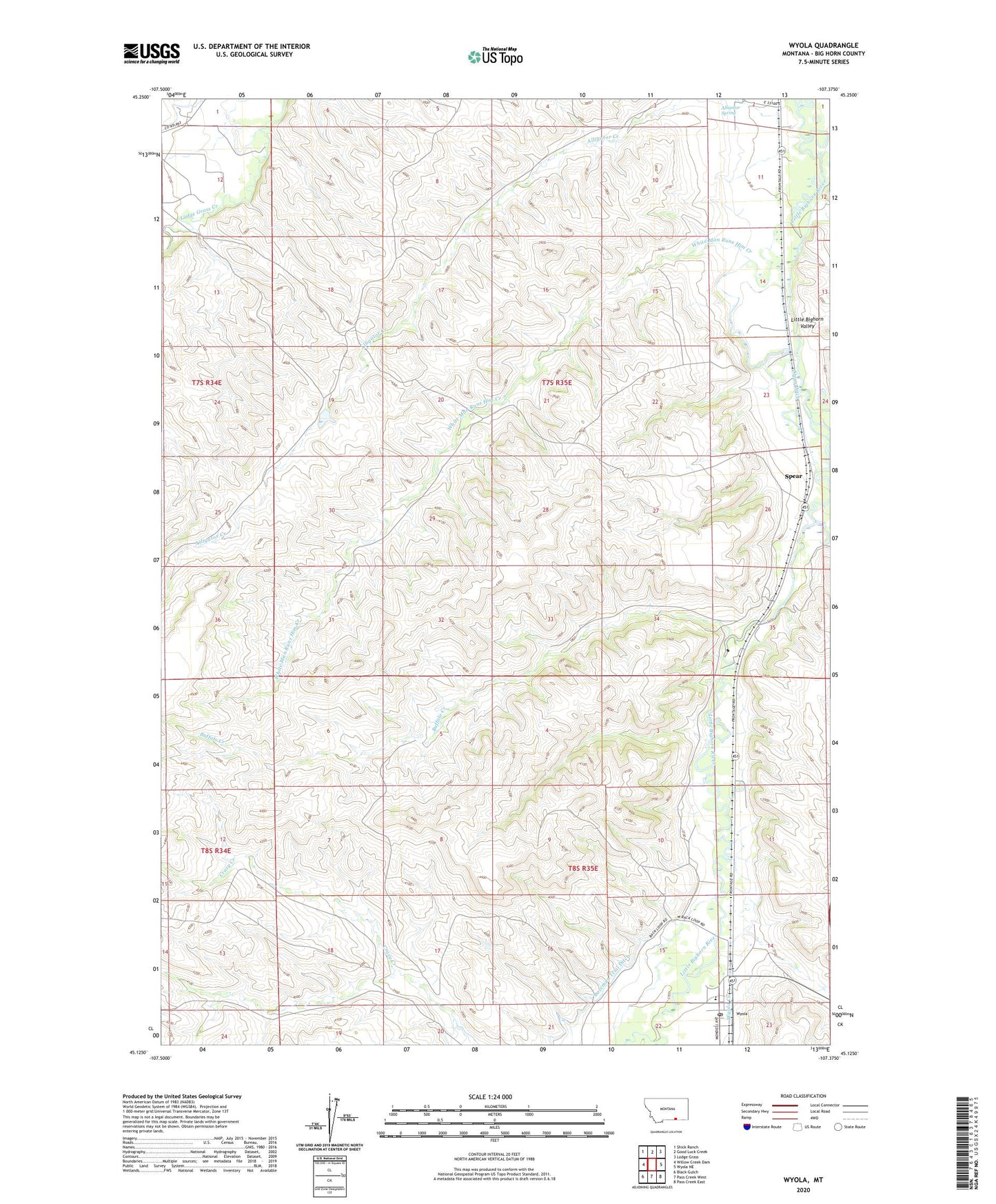 Wyola Montana US Topo Map Image