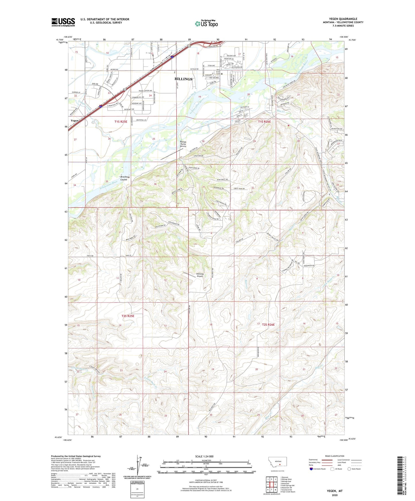 Yegen Montana US Topo Map Image