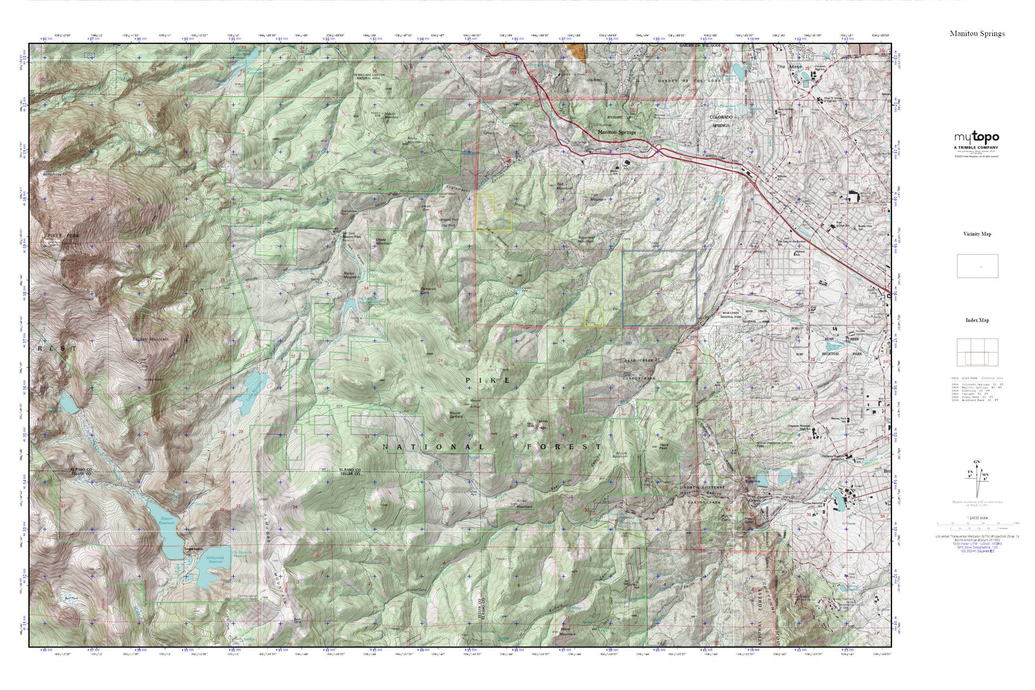 Manitou Springs MyTopo Explorer Series Map Image