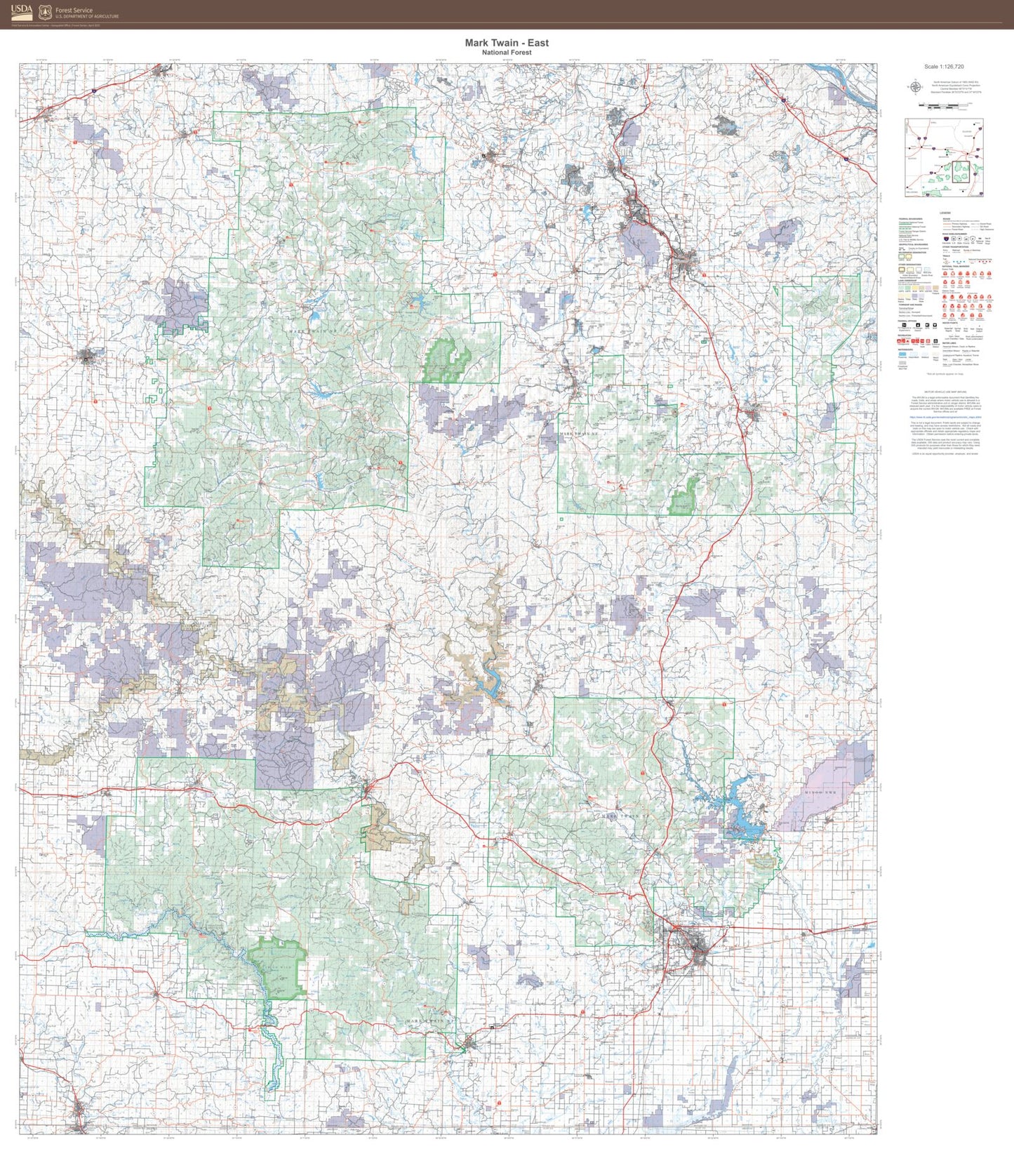 Mark Twain National Forest East Map