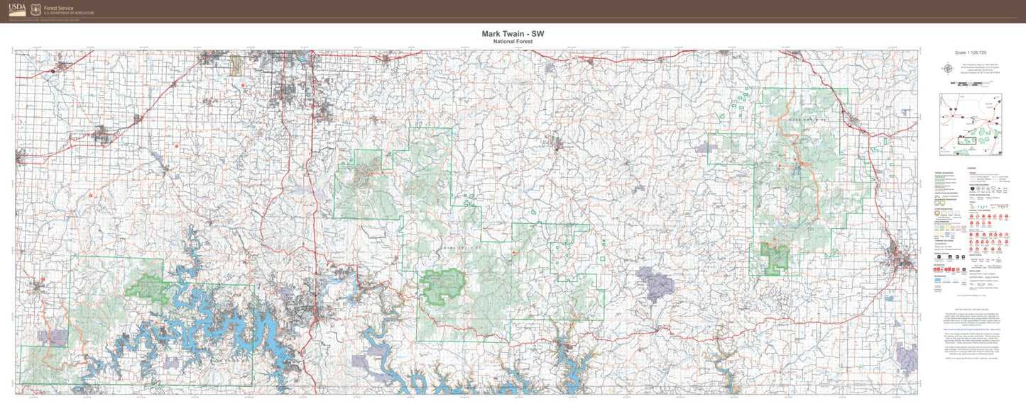 Mark Twain National Forest SW Map