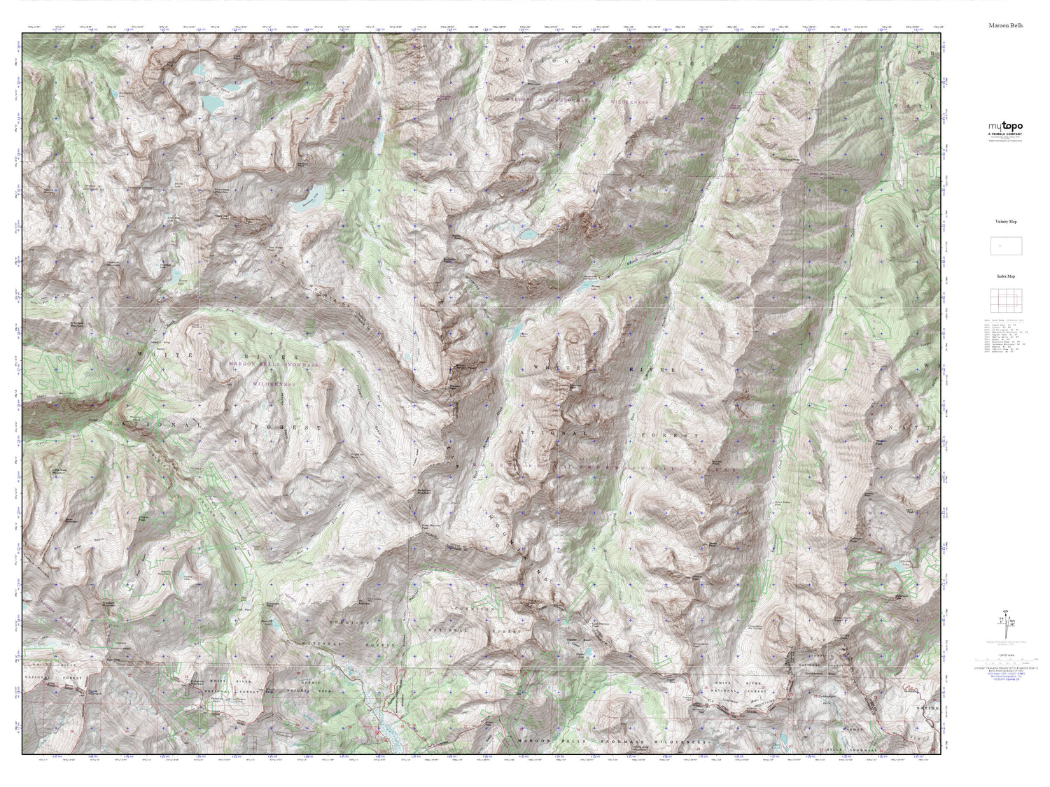 Maroon Bells MyTopo Explorer Series Map Image