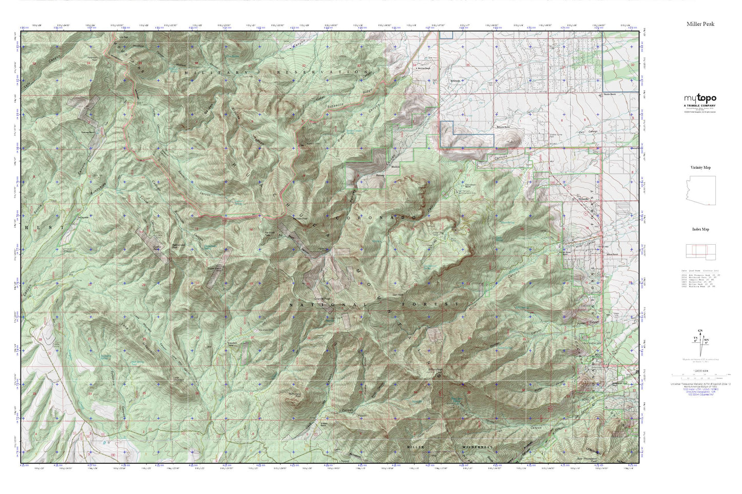 Miller Peak MyTopo Explorer Series Map Image