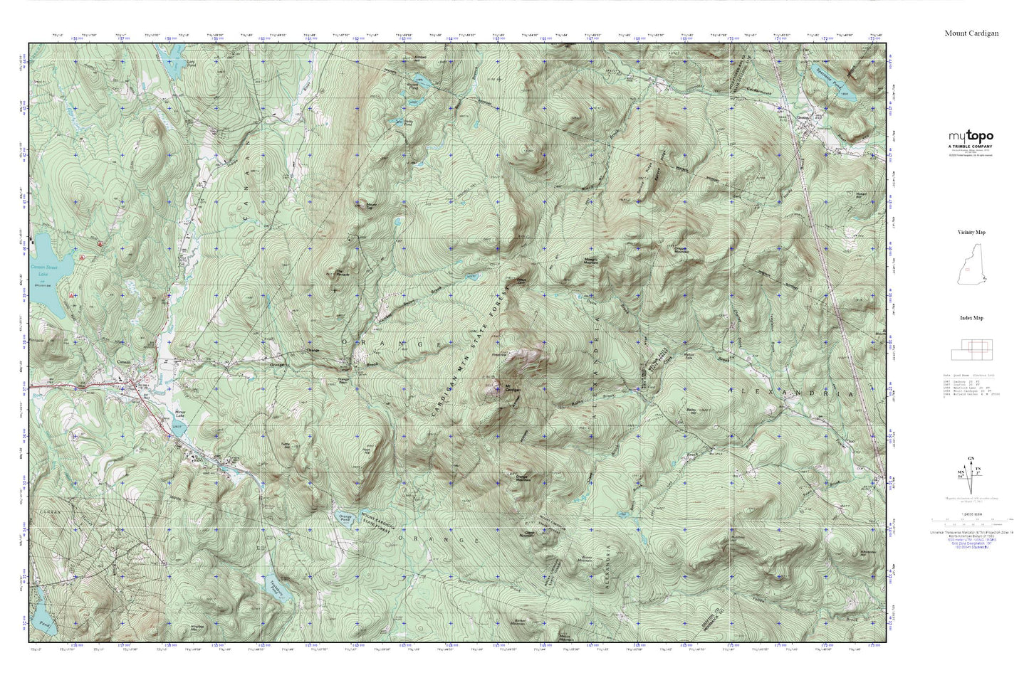 Mount Cardigan MyTopo Explorer Series Map Image