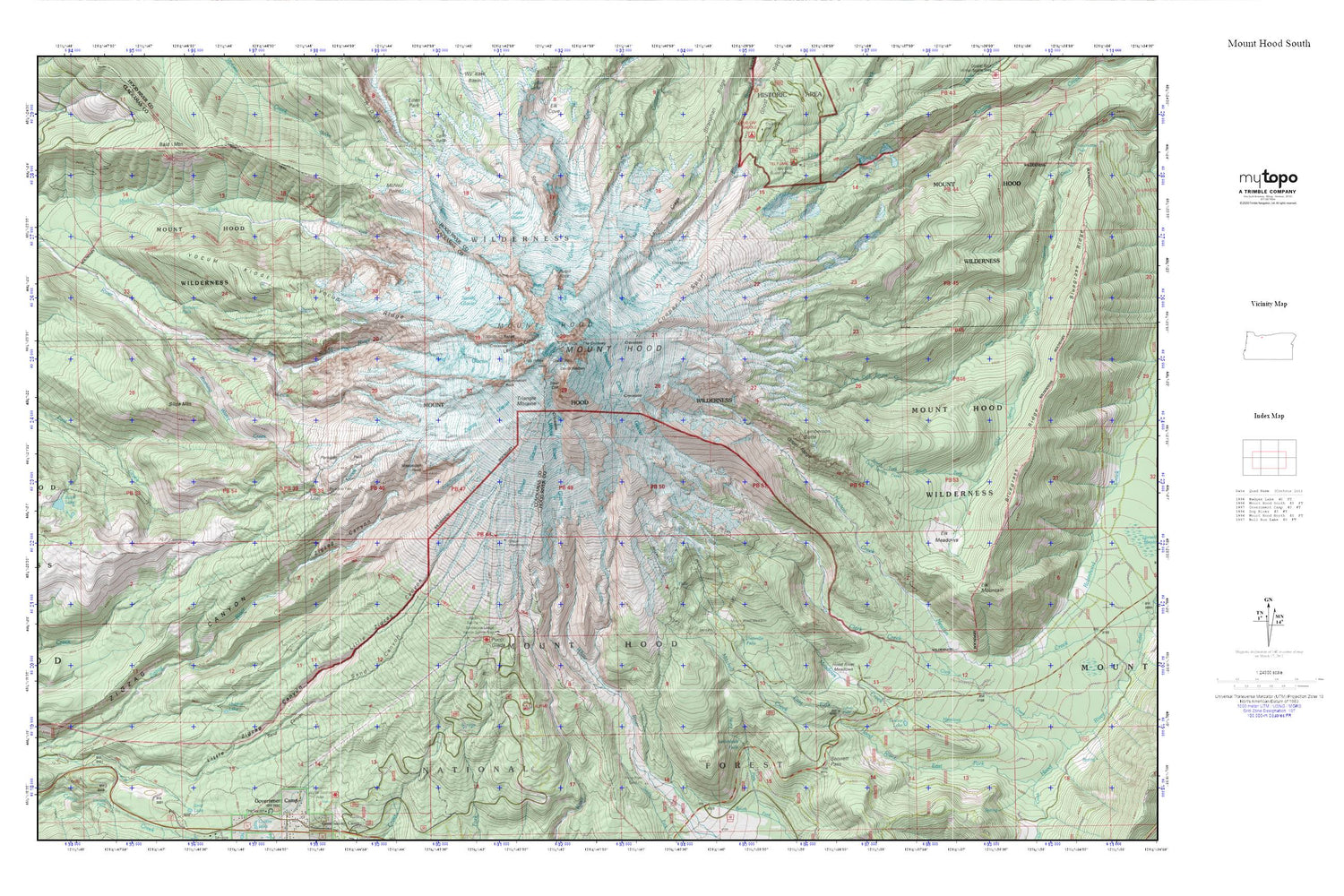 Mount Hood South MyTopo Explorer Series Map Image