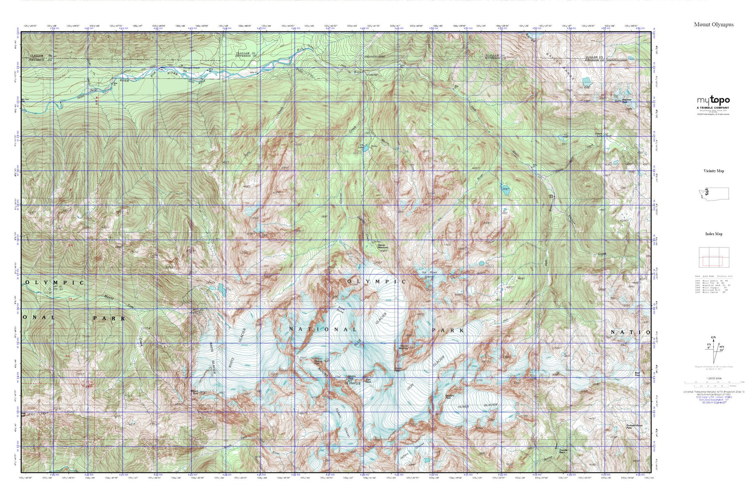 Mount Olympus MyTopo Explorer Series Map Image