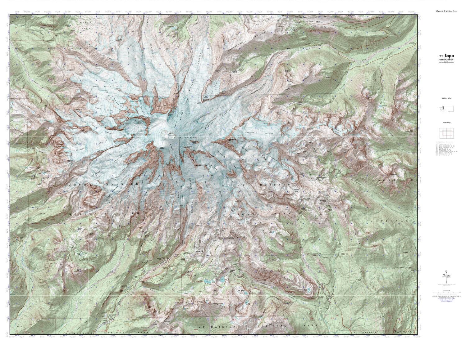 Mount Rainier MyTopo Explorer Series Map Image