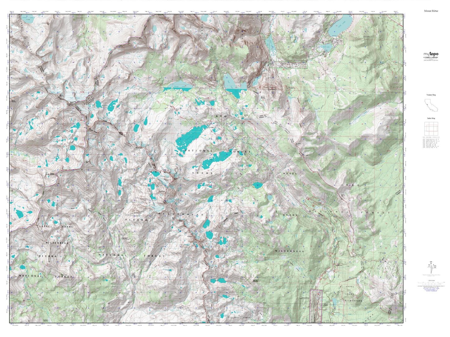 Mount Ritter MyTopo Explorer Series Map Image