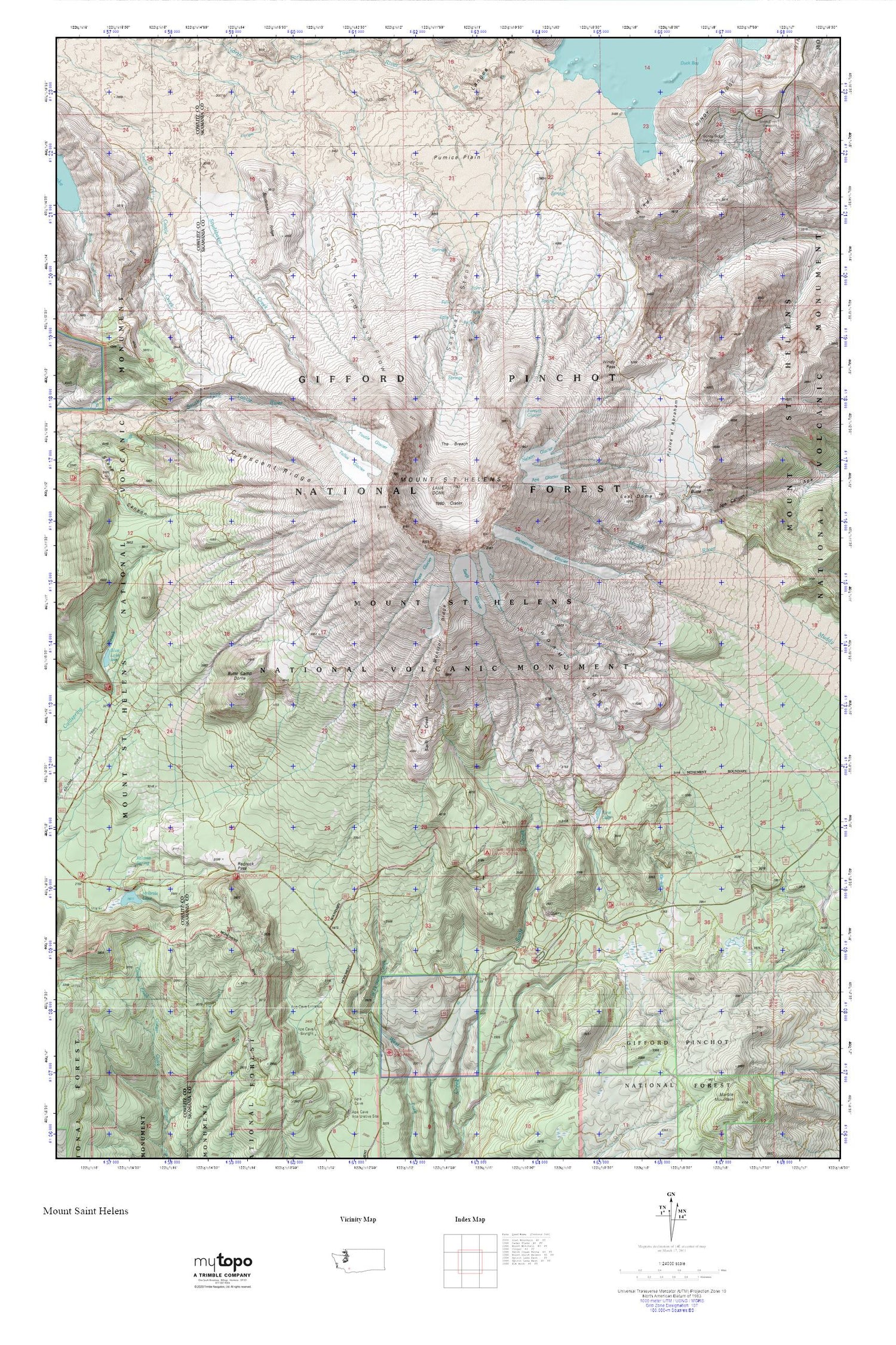 Mount Saint Helens MyTopo Explorer Series Map Image