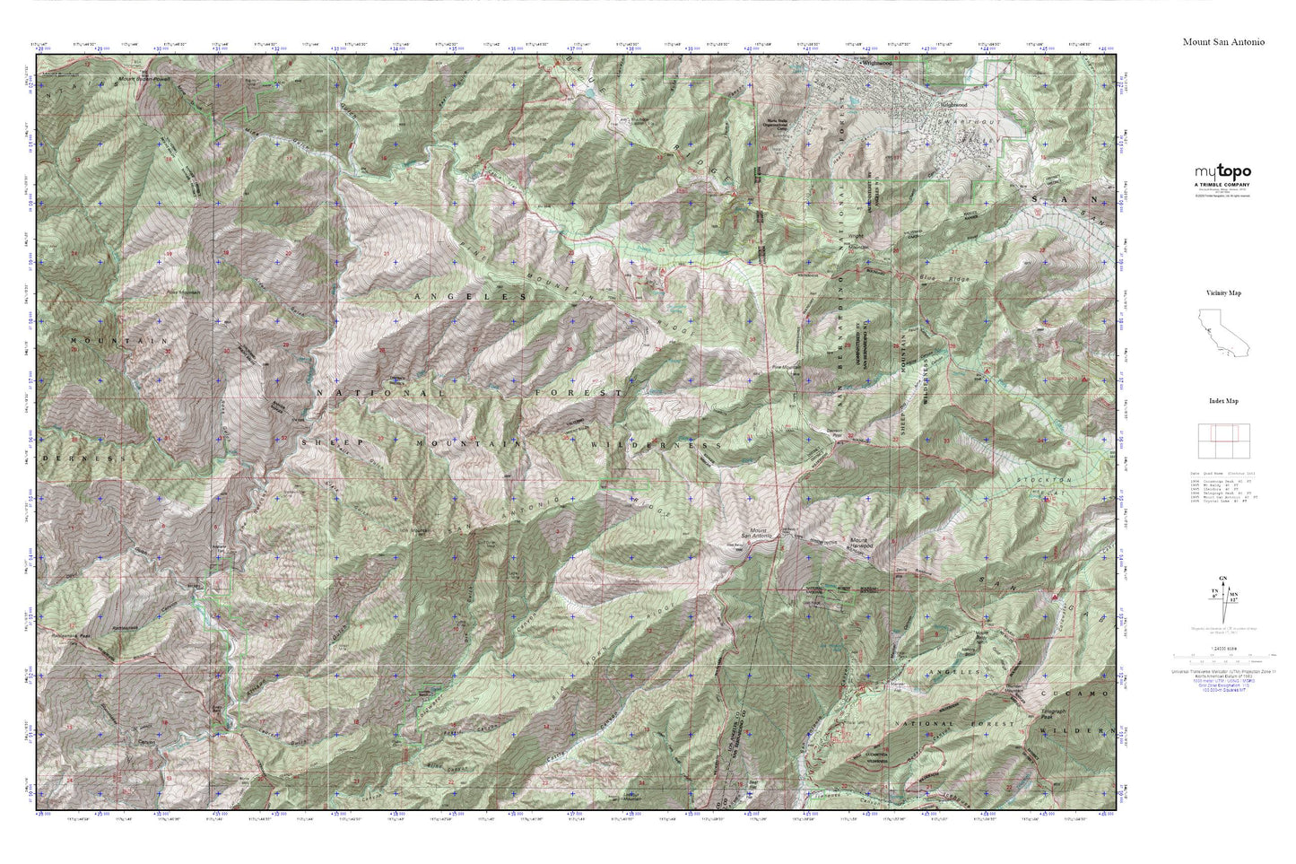 Mount San Antonio MyTopo Explorer Series Map Image