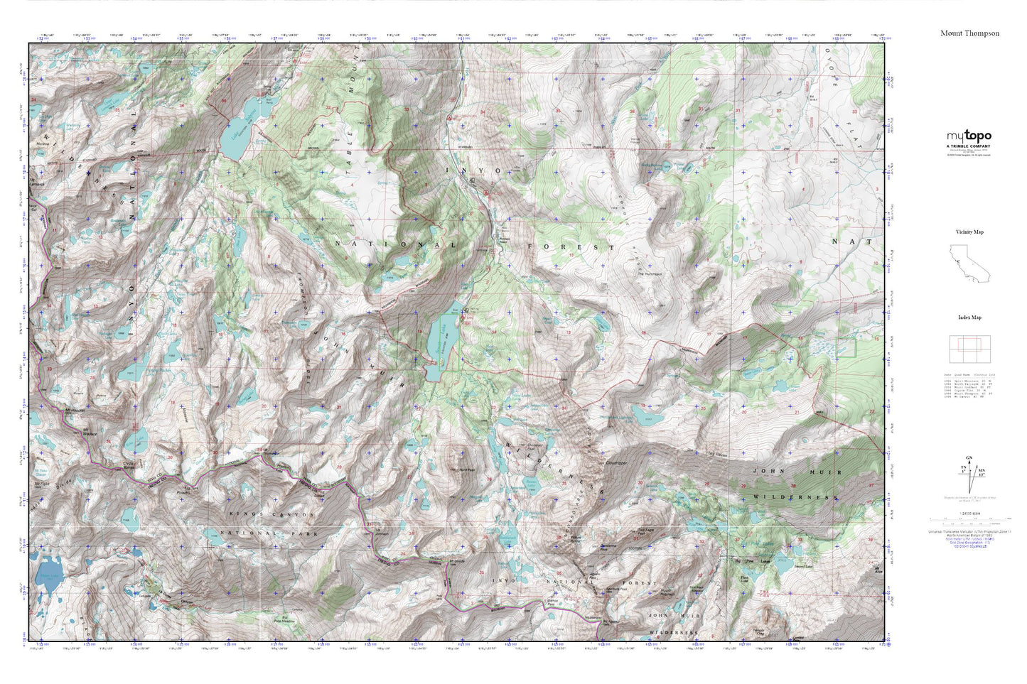 Mount Thompson MyTopo Explorer Series Map Image