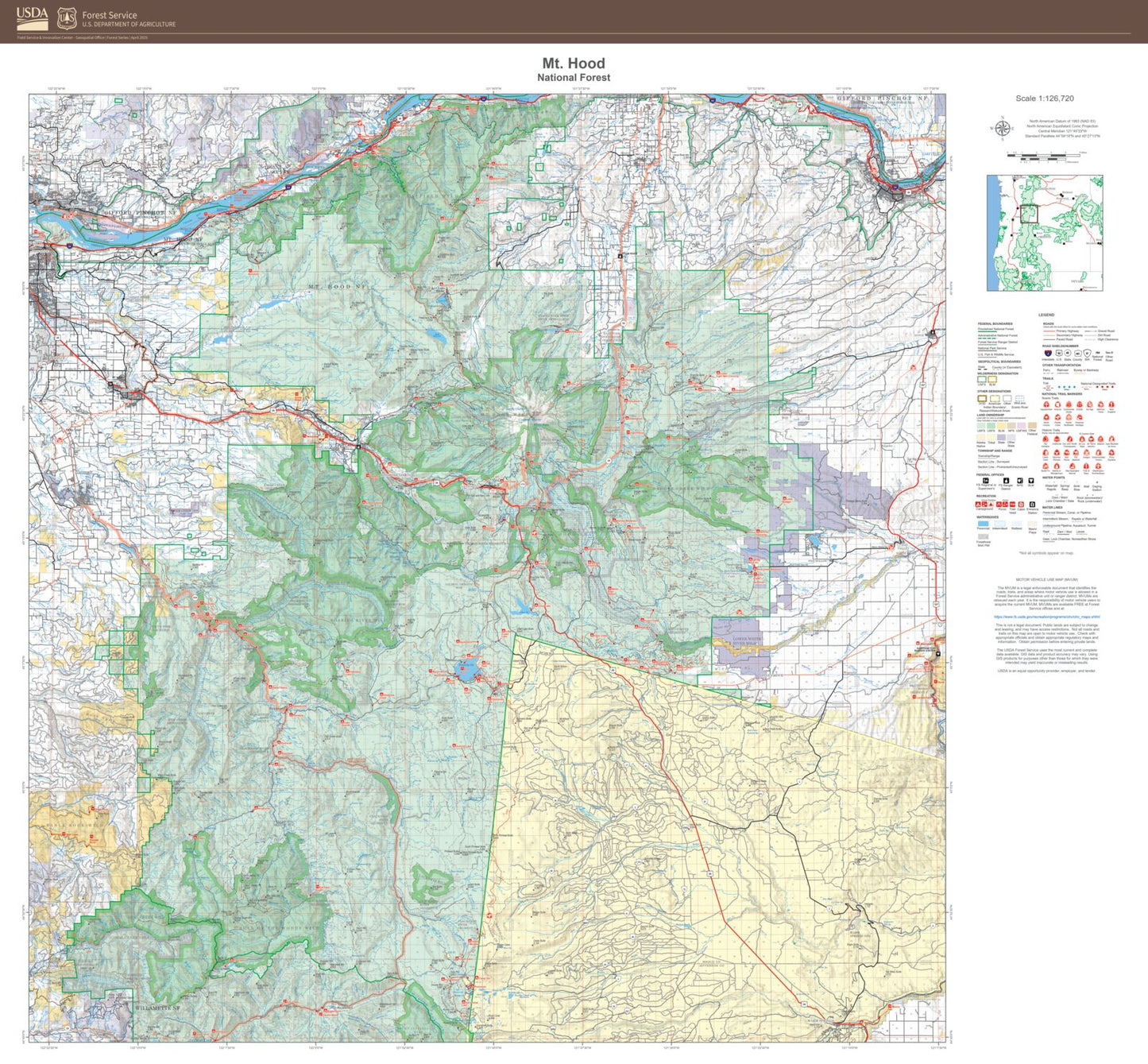 Mt Hood National Forest Map