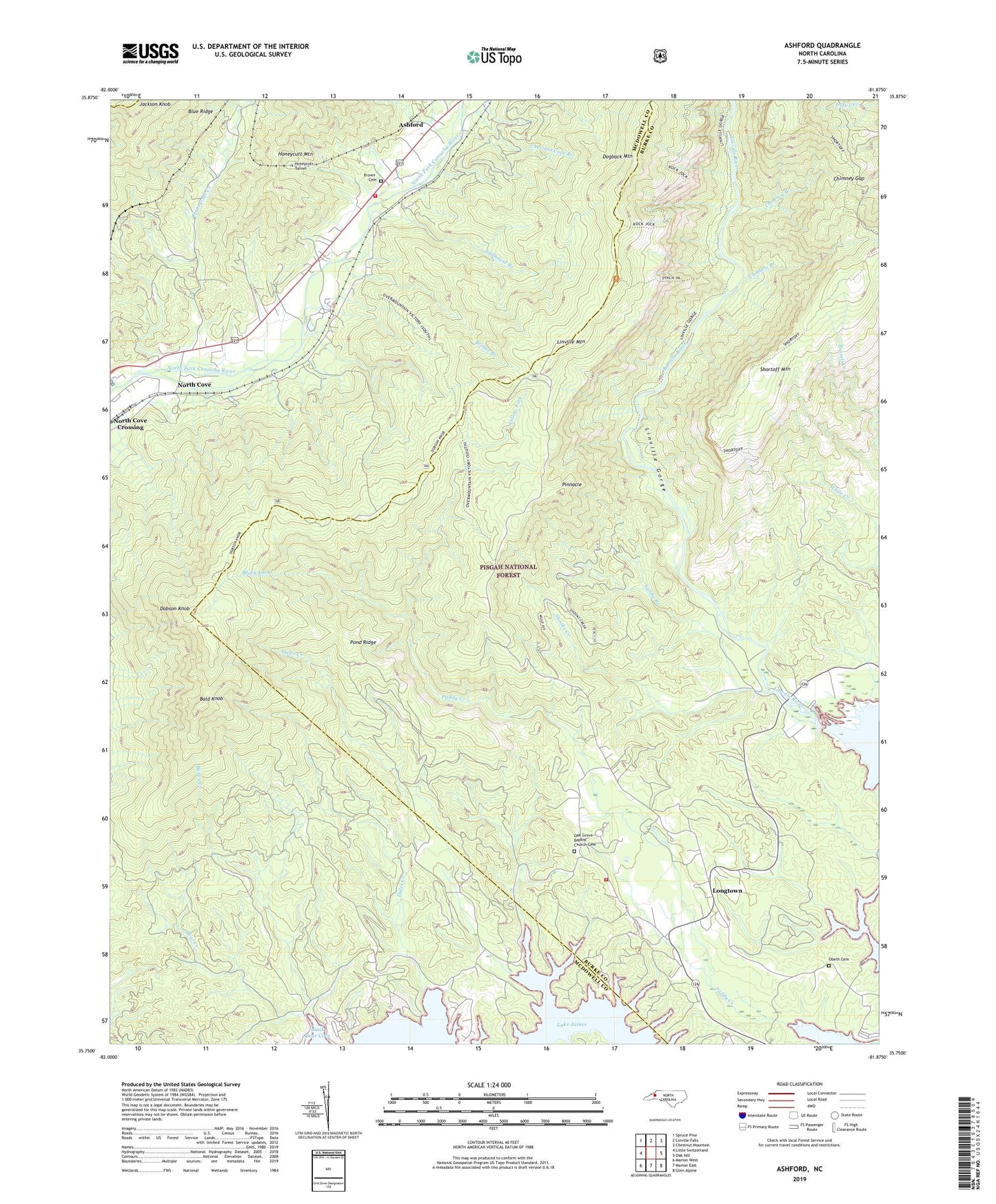 Ashford North Carolina US Topo Map Image