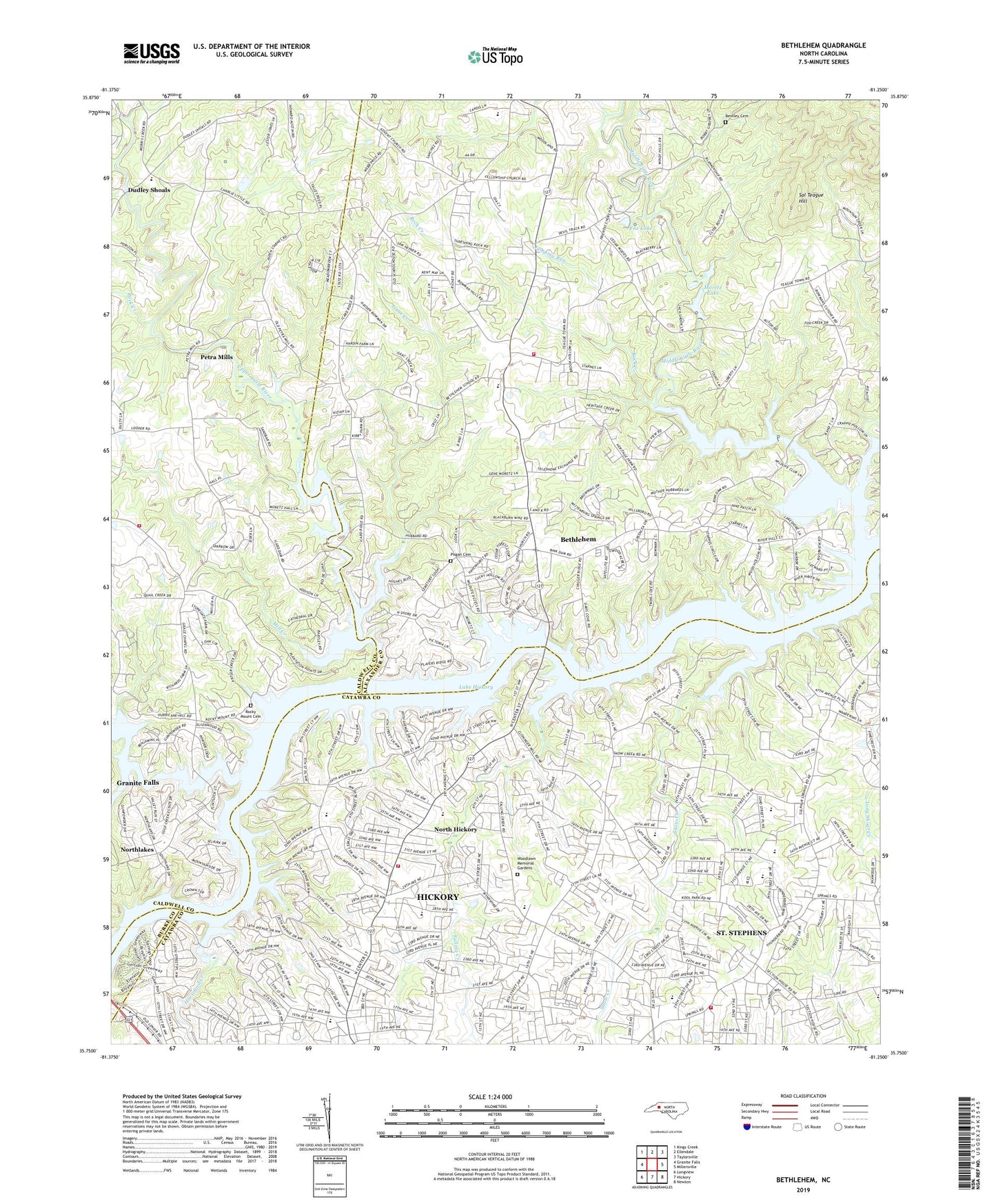 Bethlehem North Carolina US Topo Map Image
