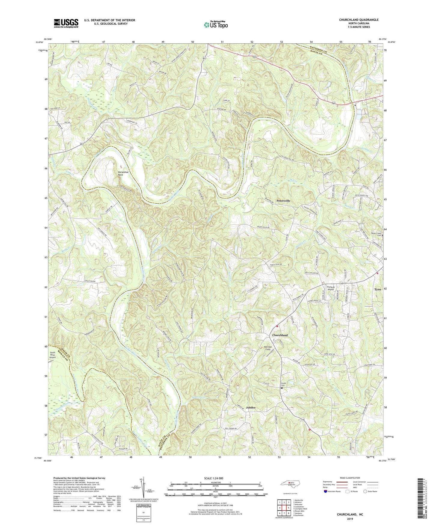 Churchland North Carolina US Topo Map Image