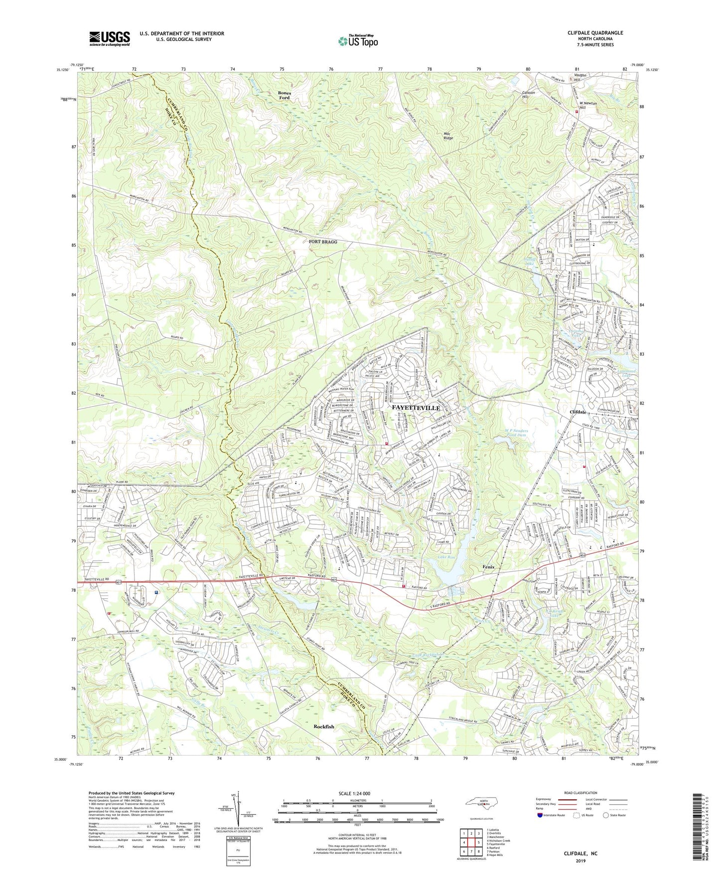 Clifdale North Carolina US Topo Map Image