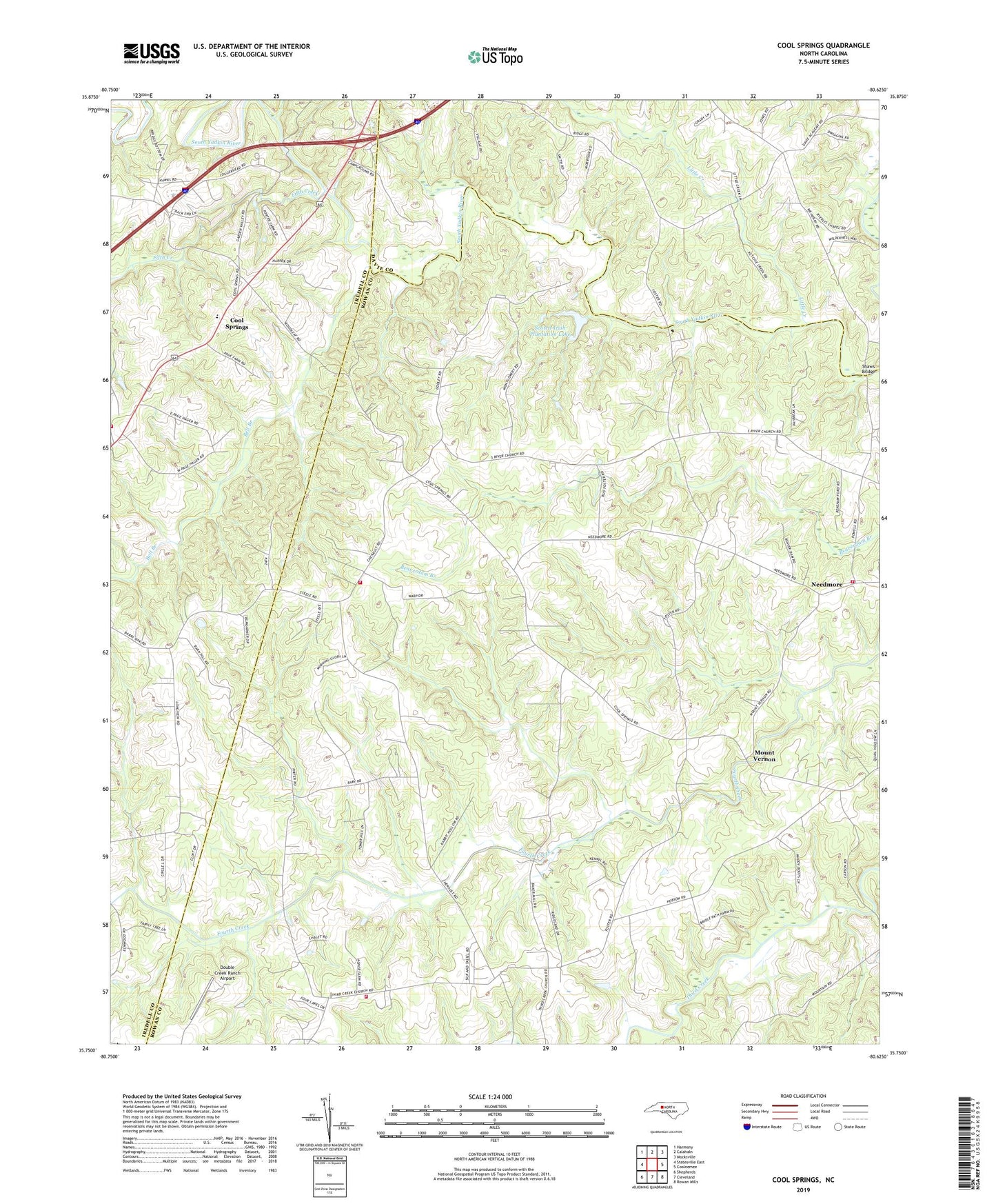 Cool Springs North Carolina US Topo Map Image