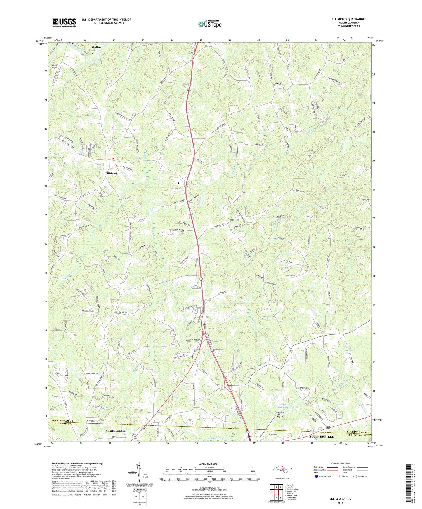 Ellisboro North Carolina US Topo Map Image