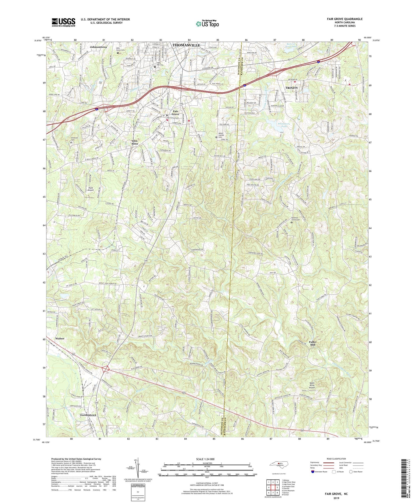 Fair Grove North Carolina US Topo Map Image