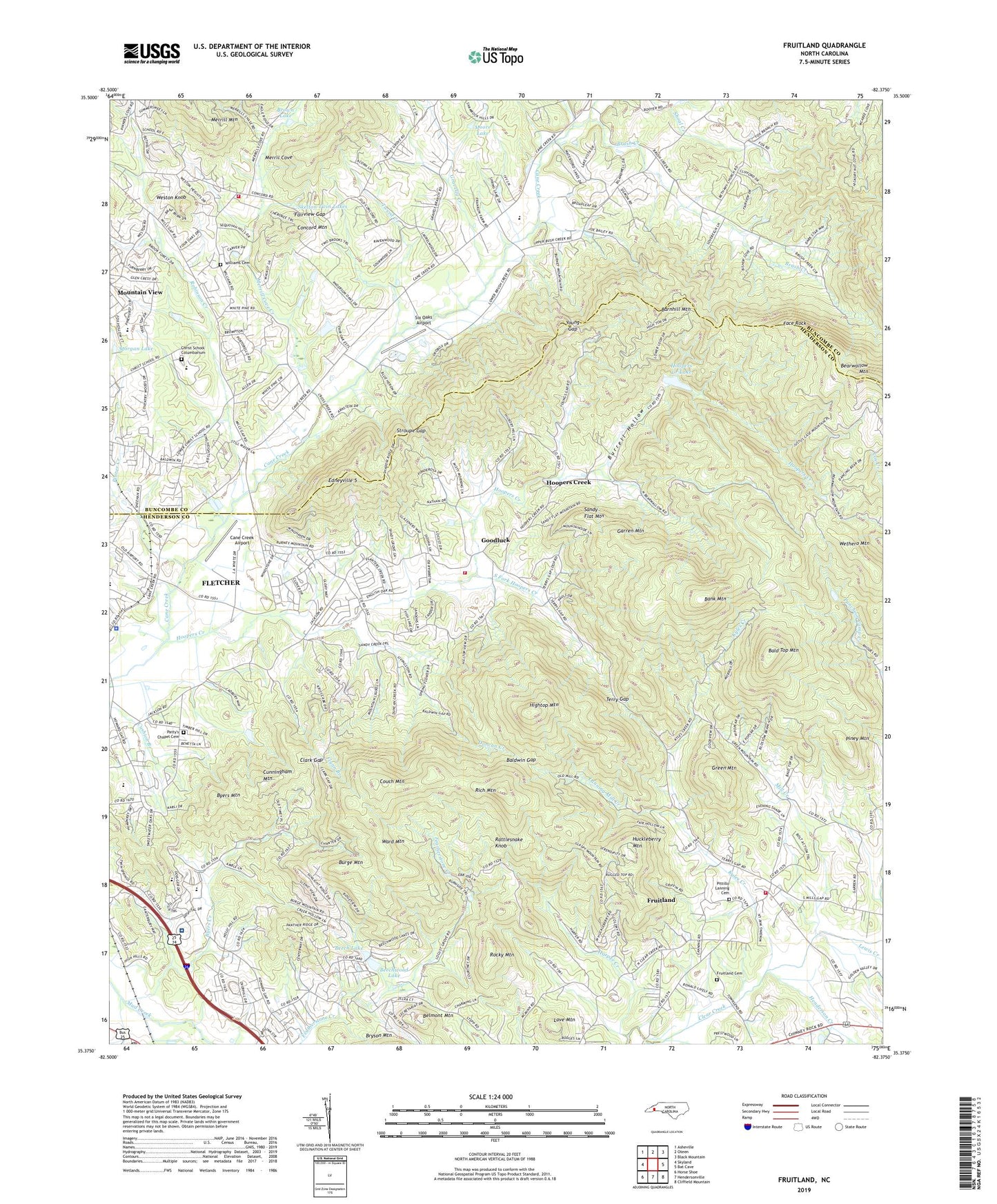 Fruitland North Carolina US Topo Map Image