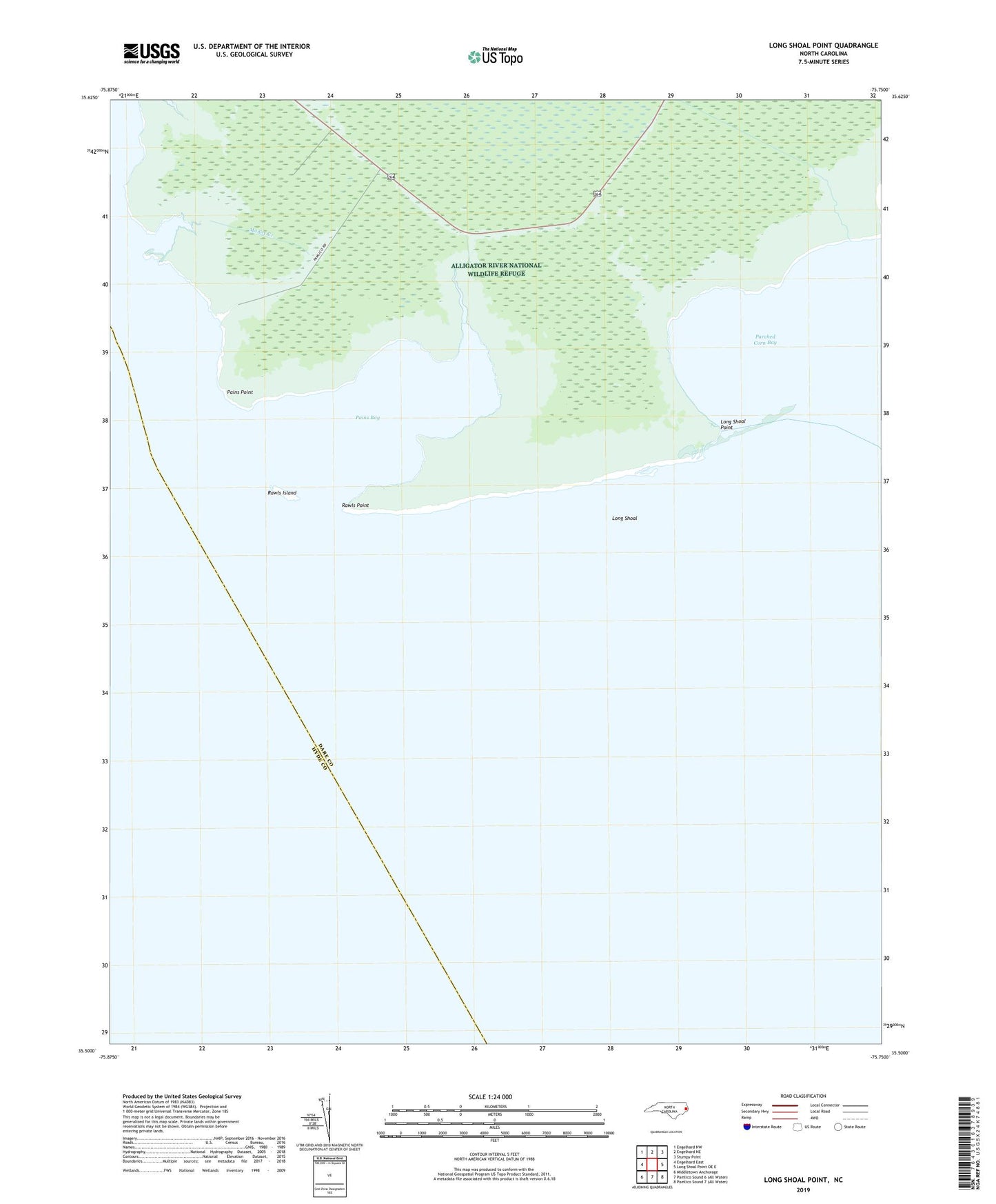 Long Shoal Point North Carolina US Topo Map Image