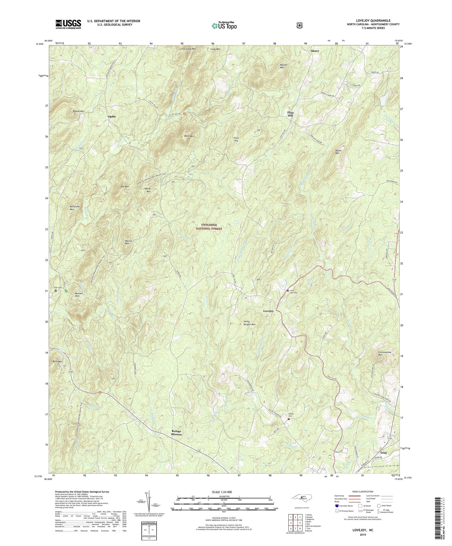 Lovejoy North Carolina US Topo Map Image