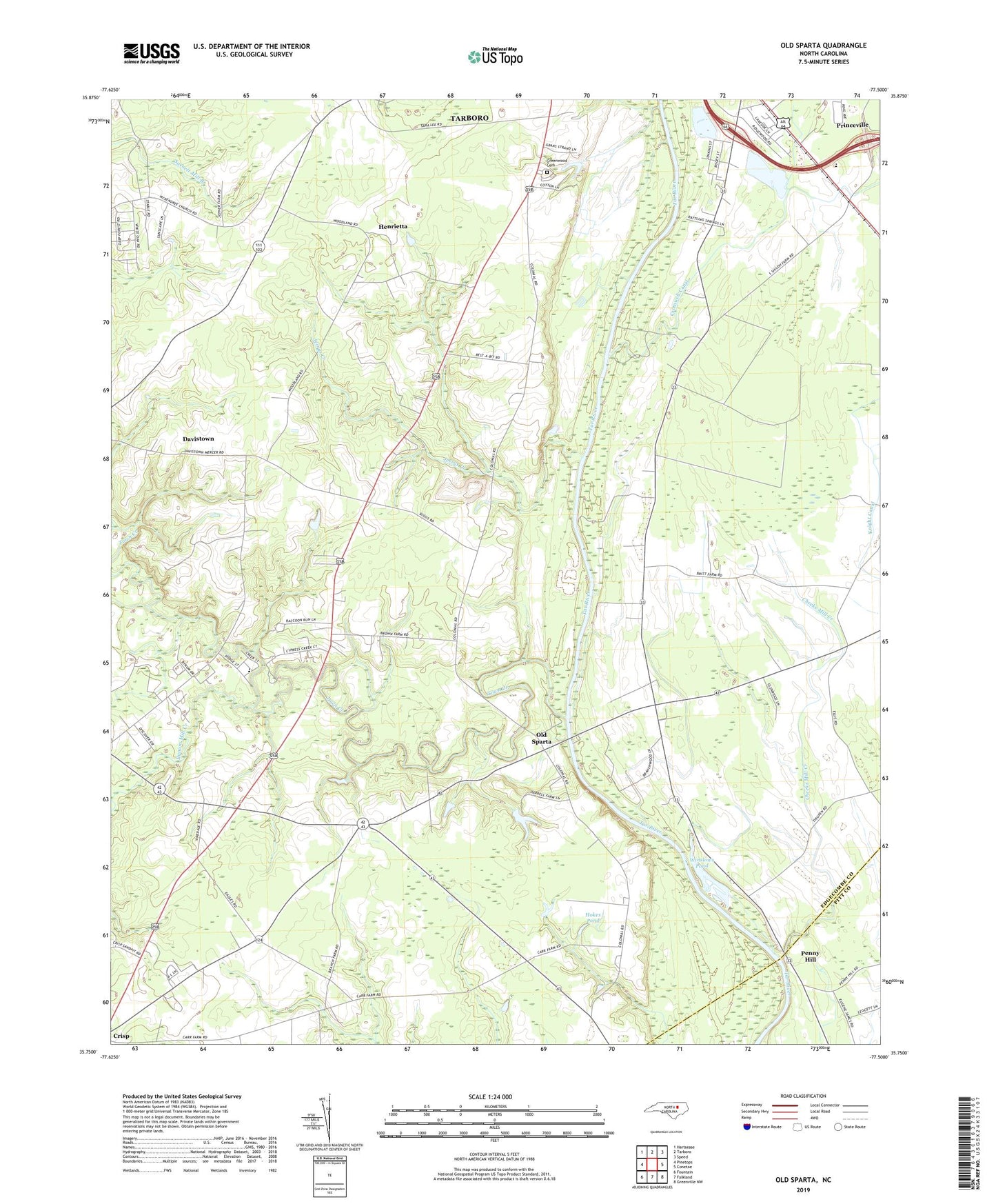 Old Sparta North Carolina US Topo Map Image