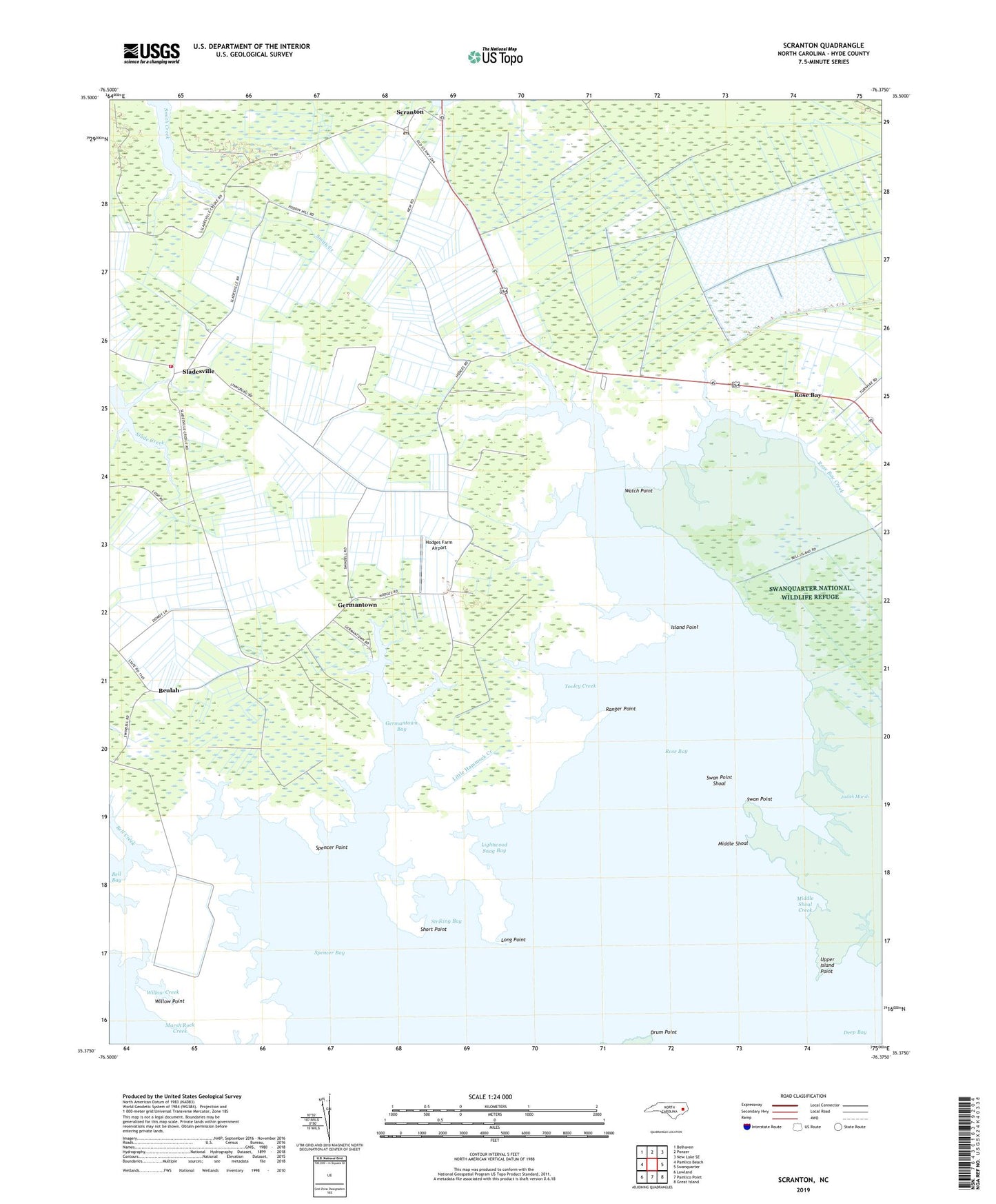 Scranton North Carolina US Topo Map Image