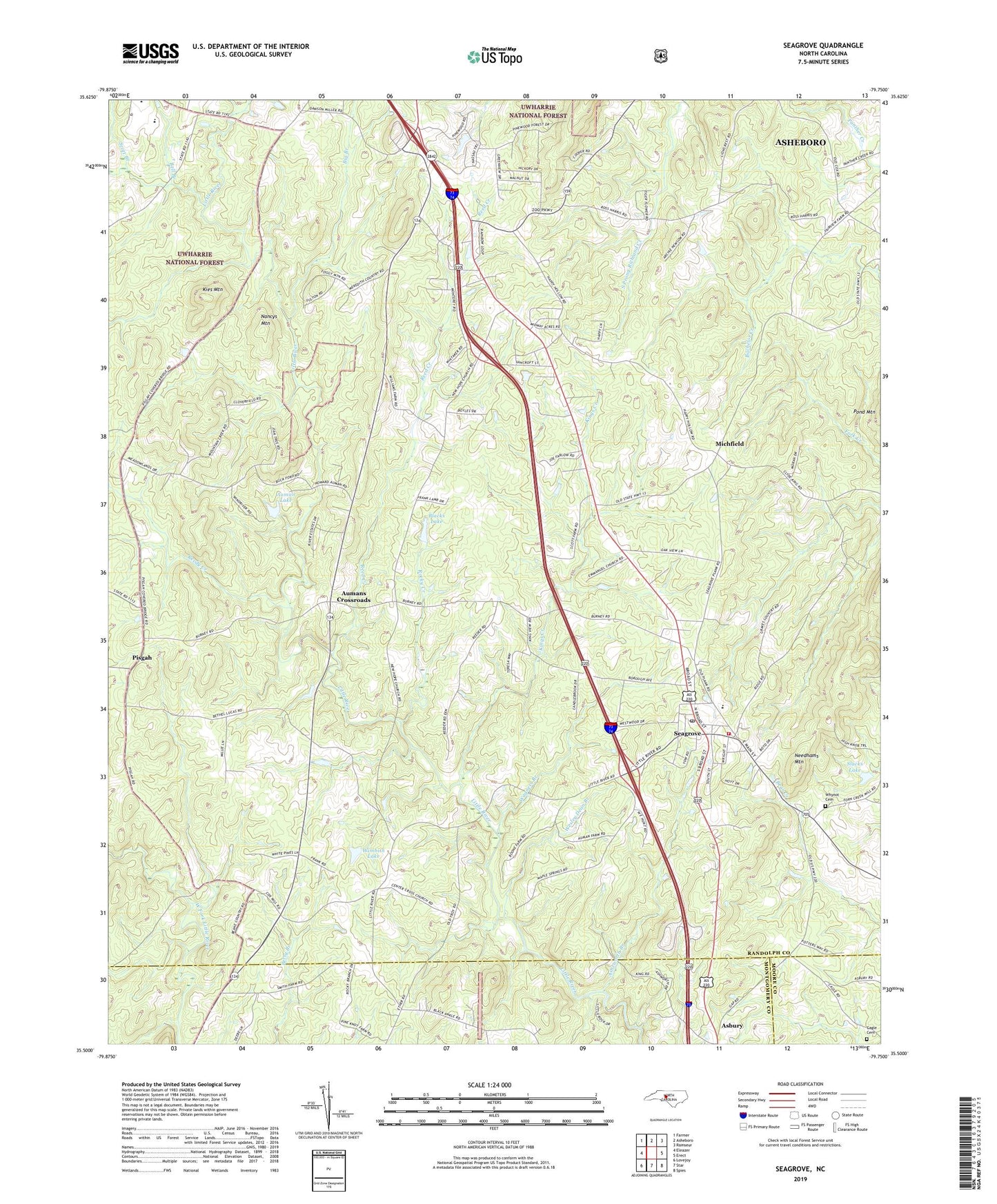 Seagrove North Carolina US Topo Map Image