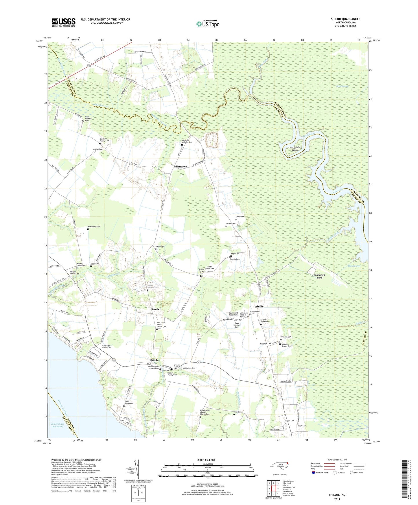 Shiloh North Carolina US Topo Map Image