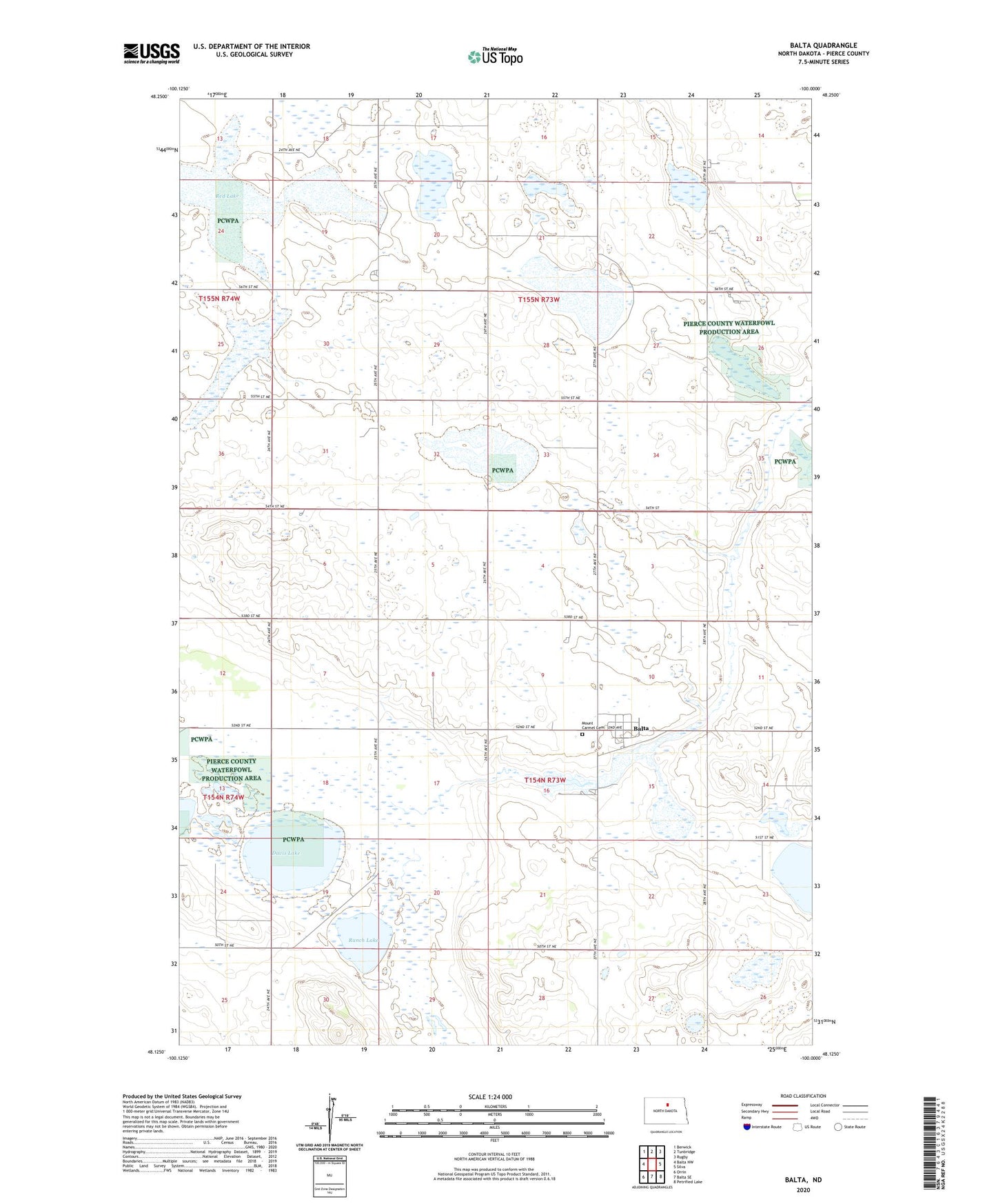 Balta North Dakota US Topo Map Image