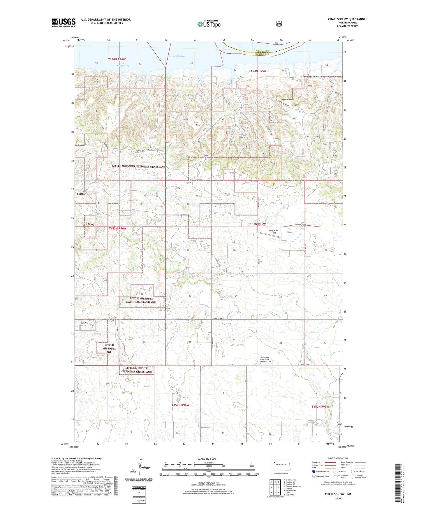 Charlson SW North Dakota US Topo Map Image