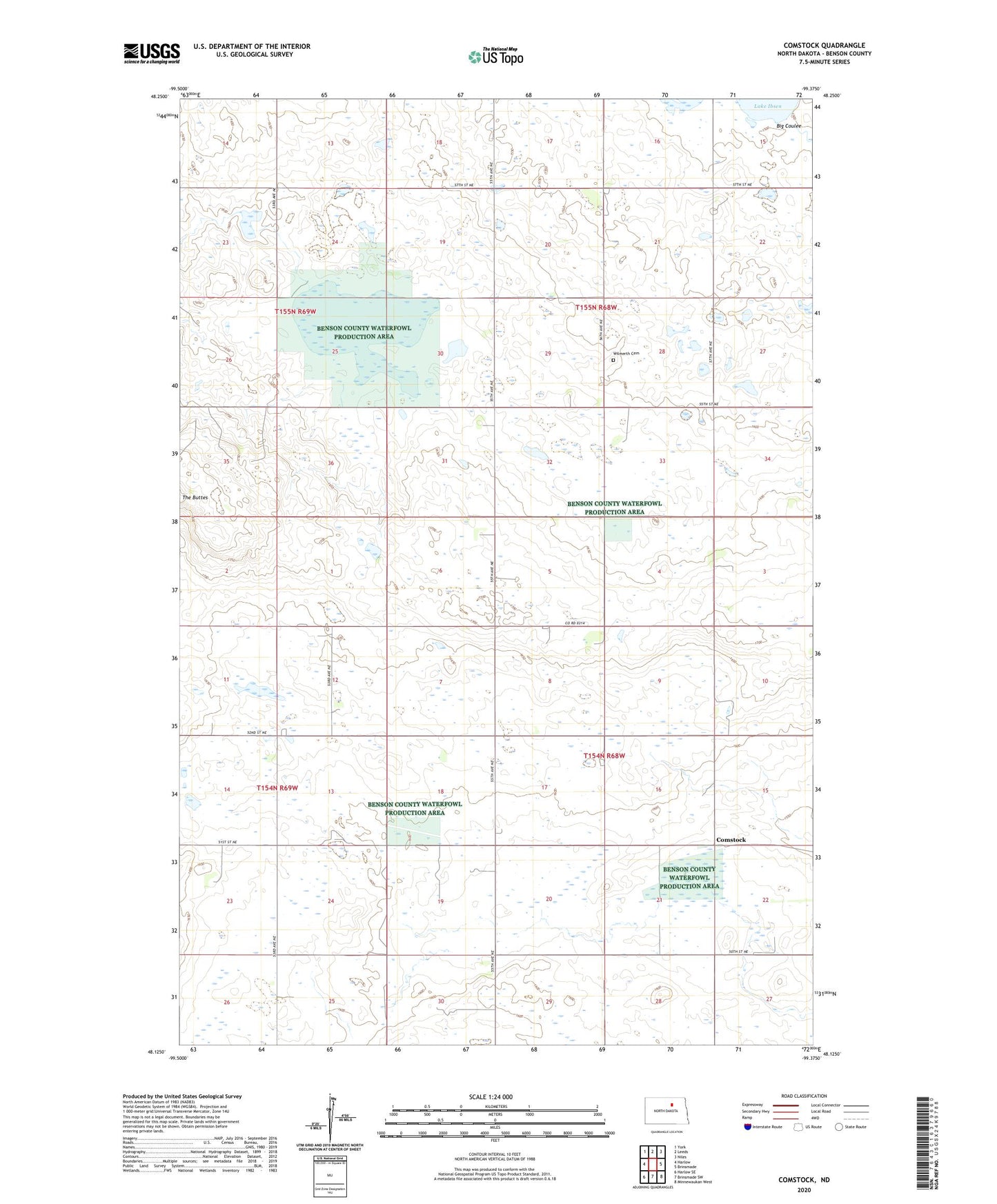 Comstock North Dakota US Topo Map Image