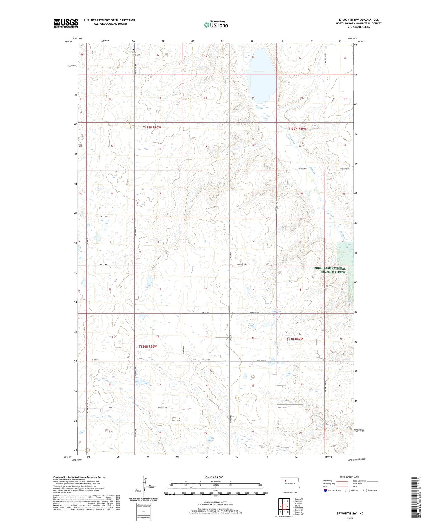 Epworth NW North Dakota US Topo Map Image