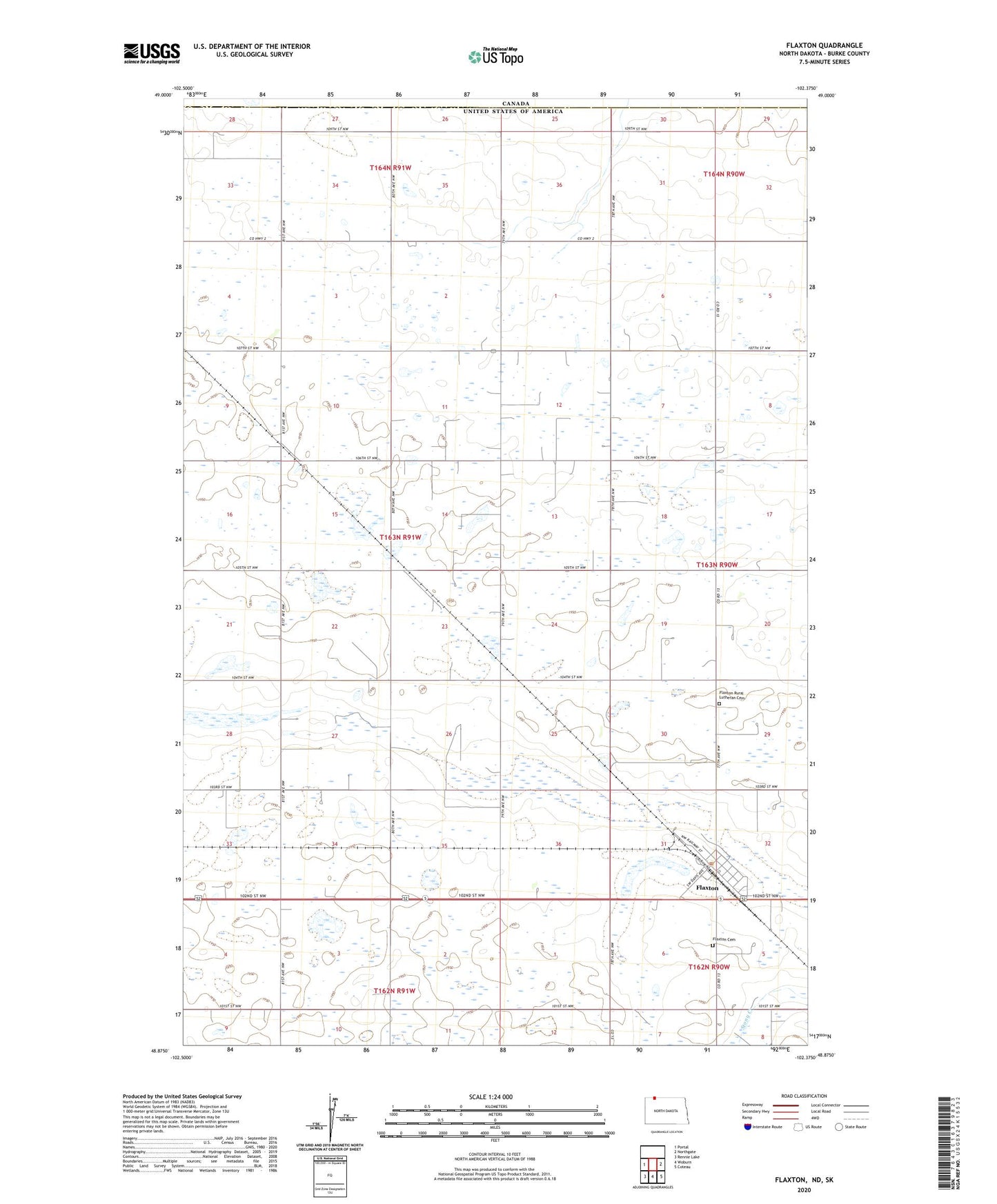 Flaxton North Dakota US Topo Map Image
