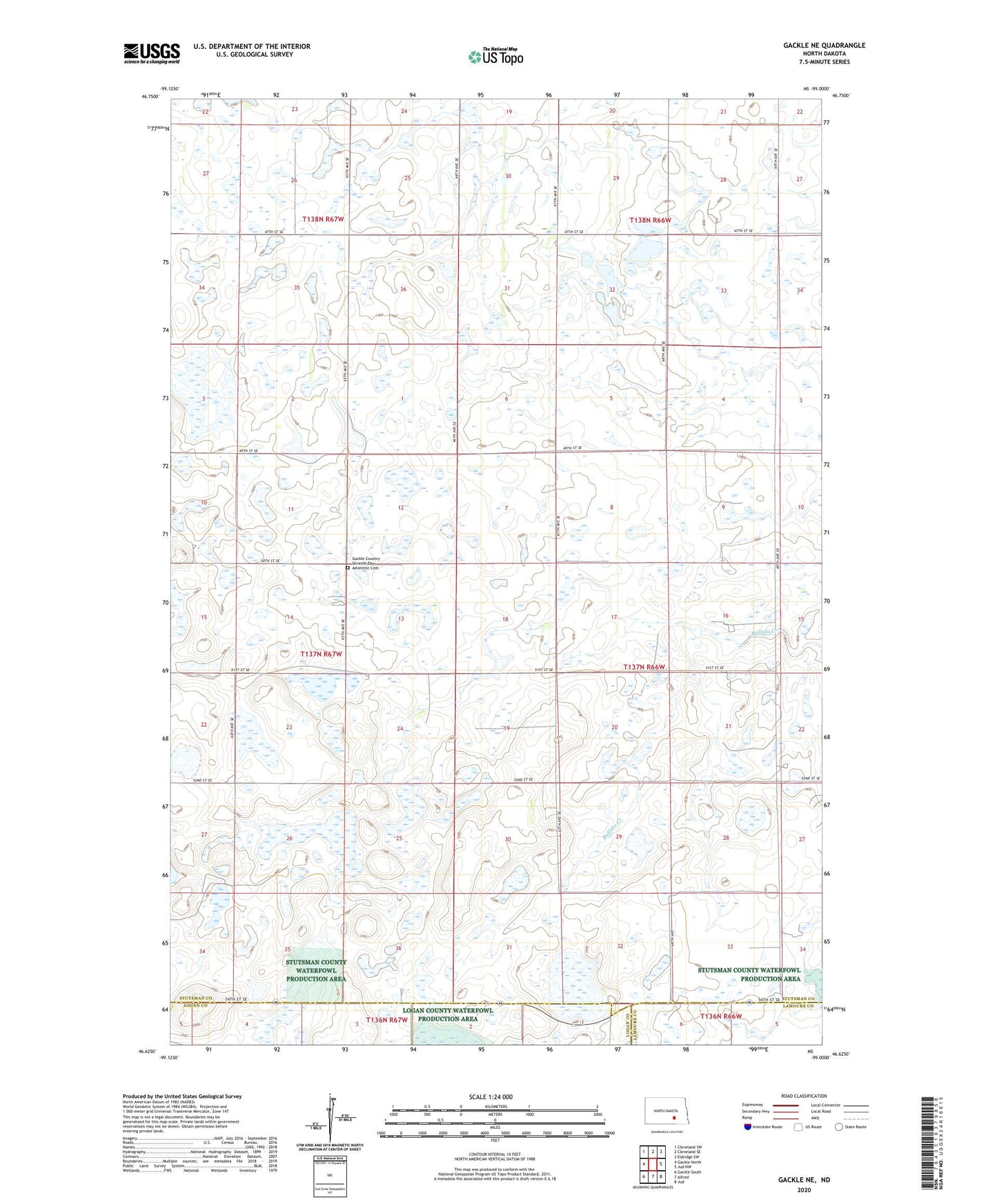 Gackle NE North Dakota US Topo Map Image