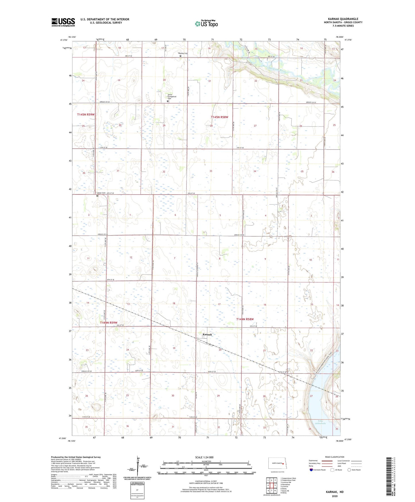 Karnak North Dakota US Topo Map Image