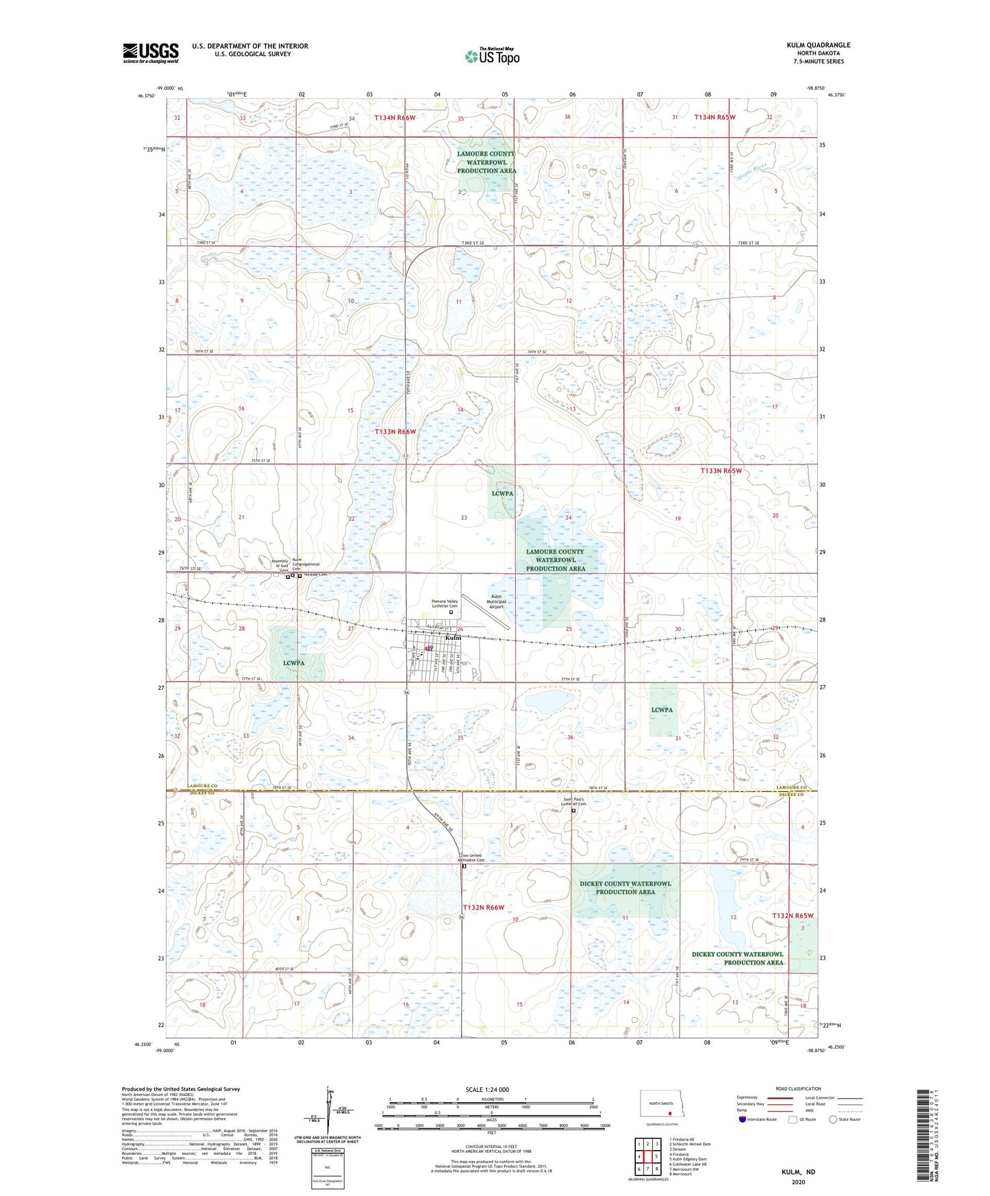 Kulm North Dakota US Topo Map Image