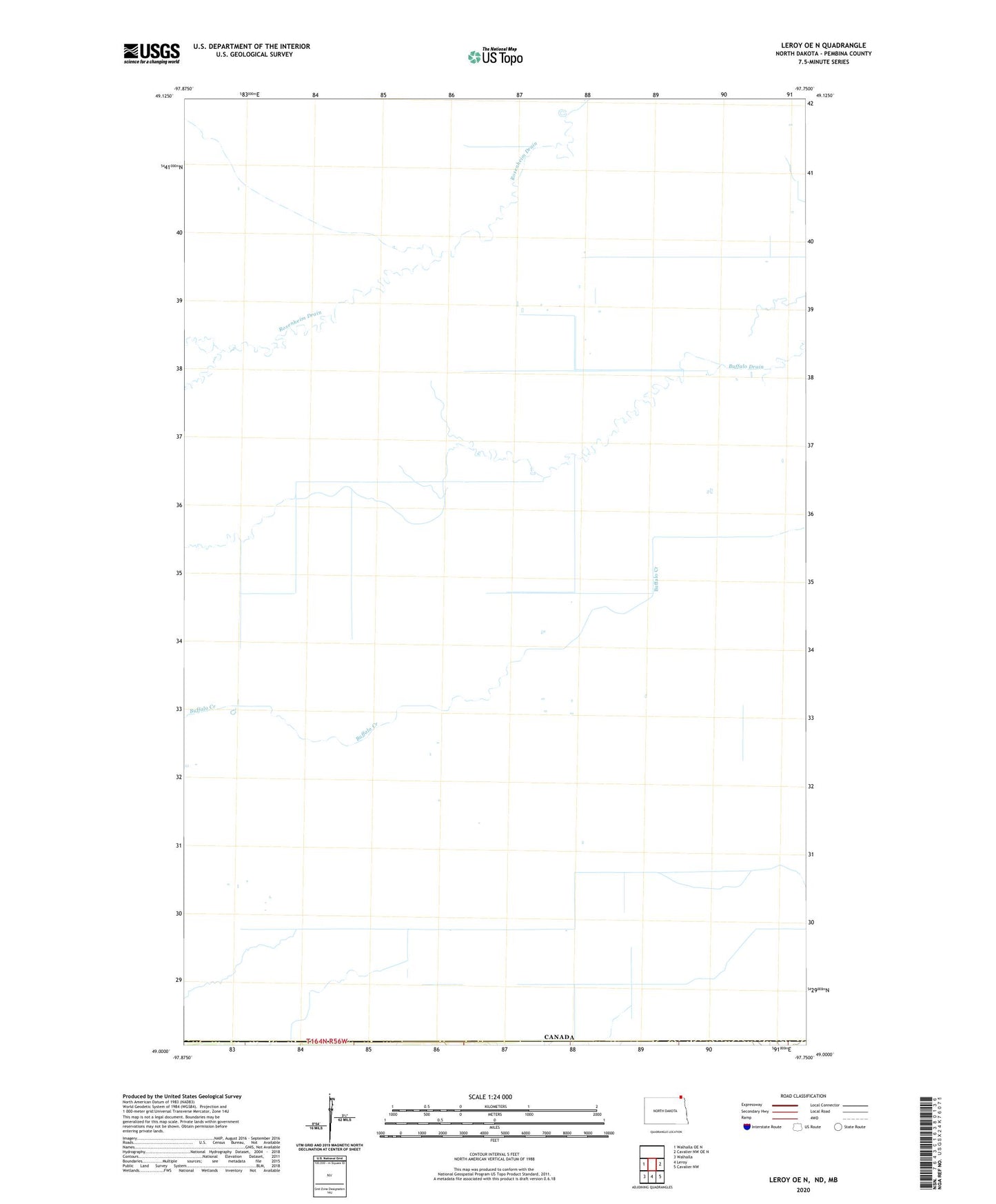 Leroy OE N North Dakota US Topo Map Image