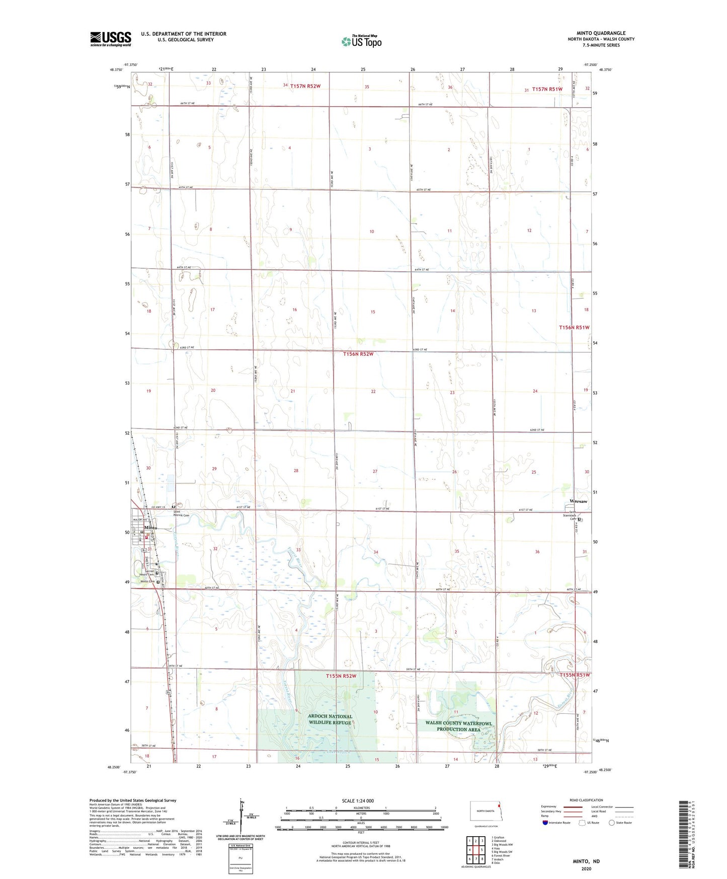 Minto North Dakota US Topo Map Image