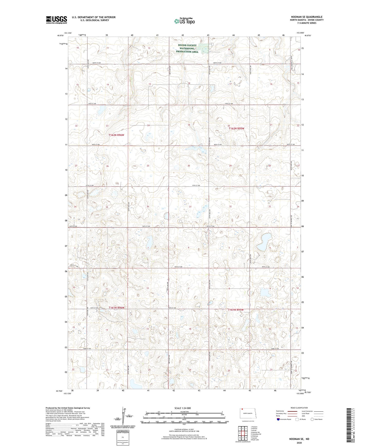 Noonan SE North Dakota US Topo Map Image