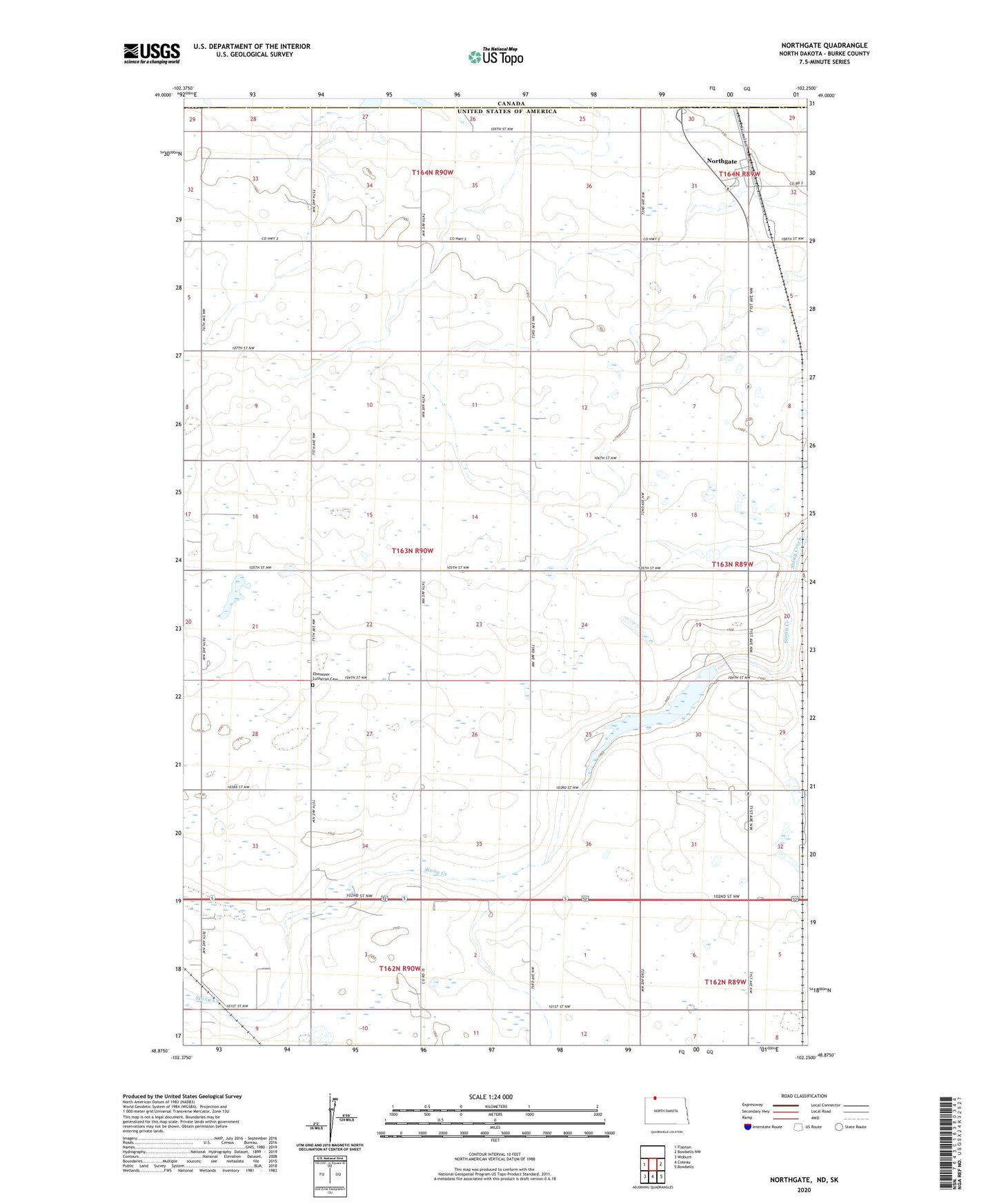 Northgate North Dakota US Topo Map Image
