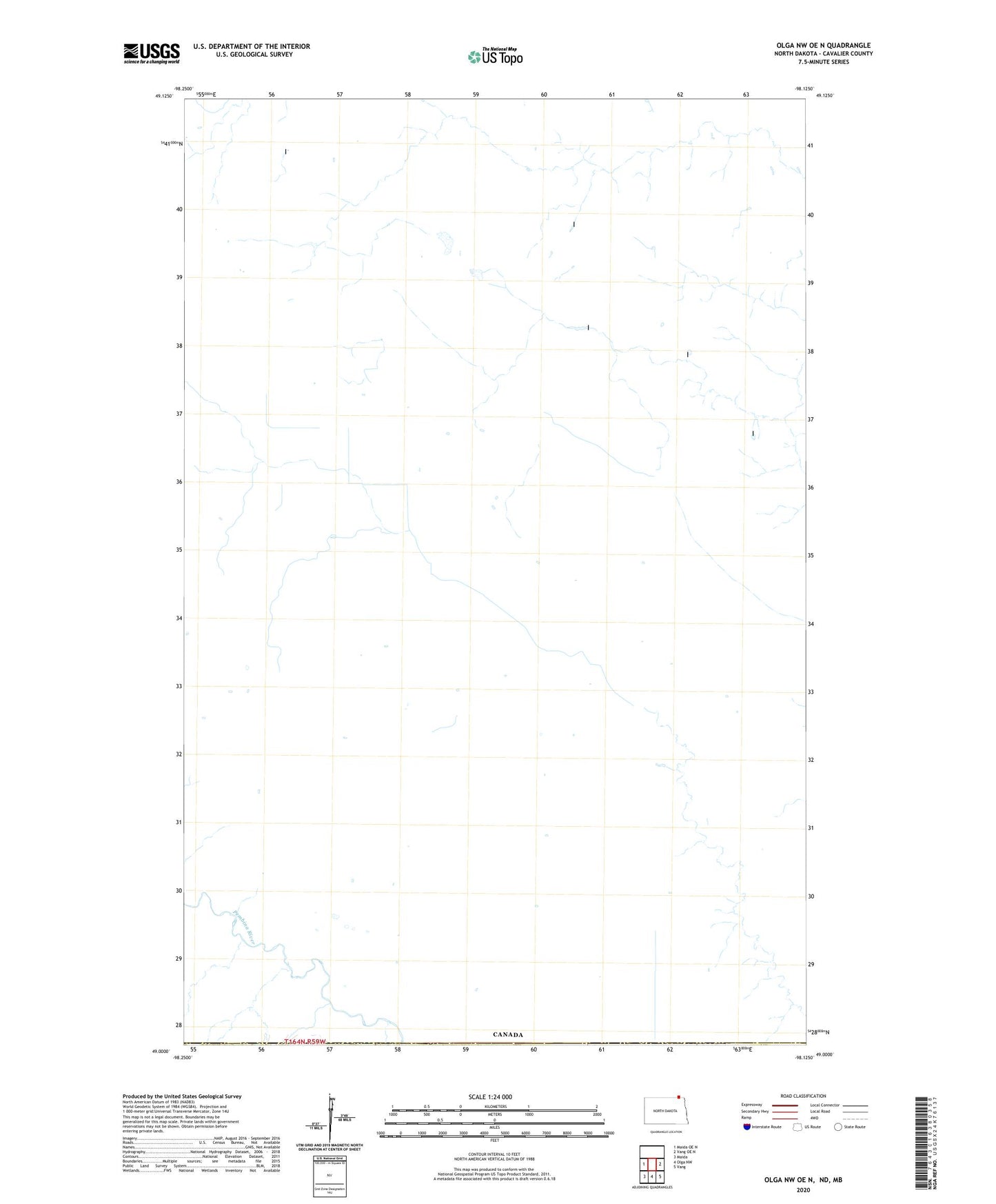 Olga NW OE N North Dakota US Topo Map Image