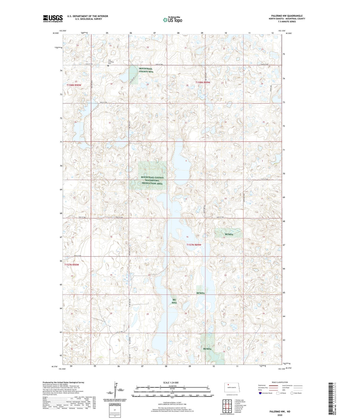 Palermo NW North Dakota US Topo Map Image