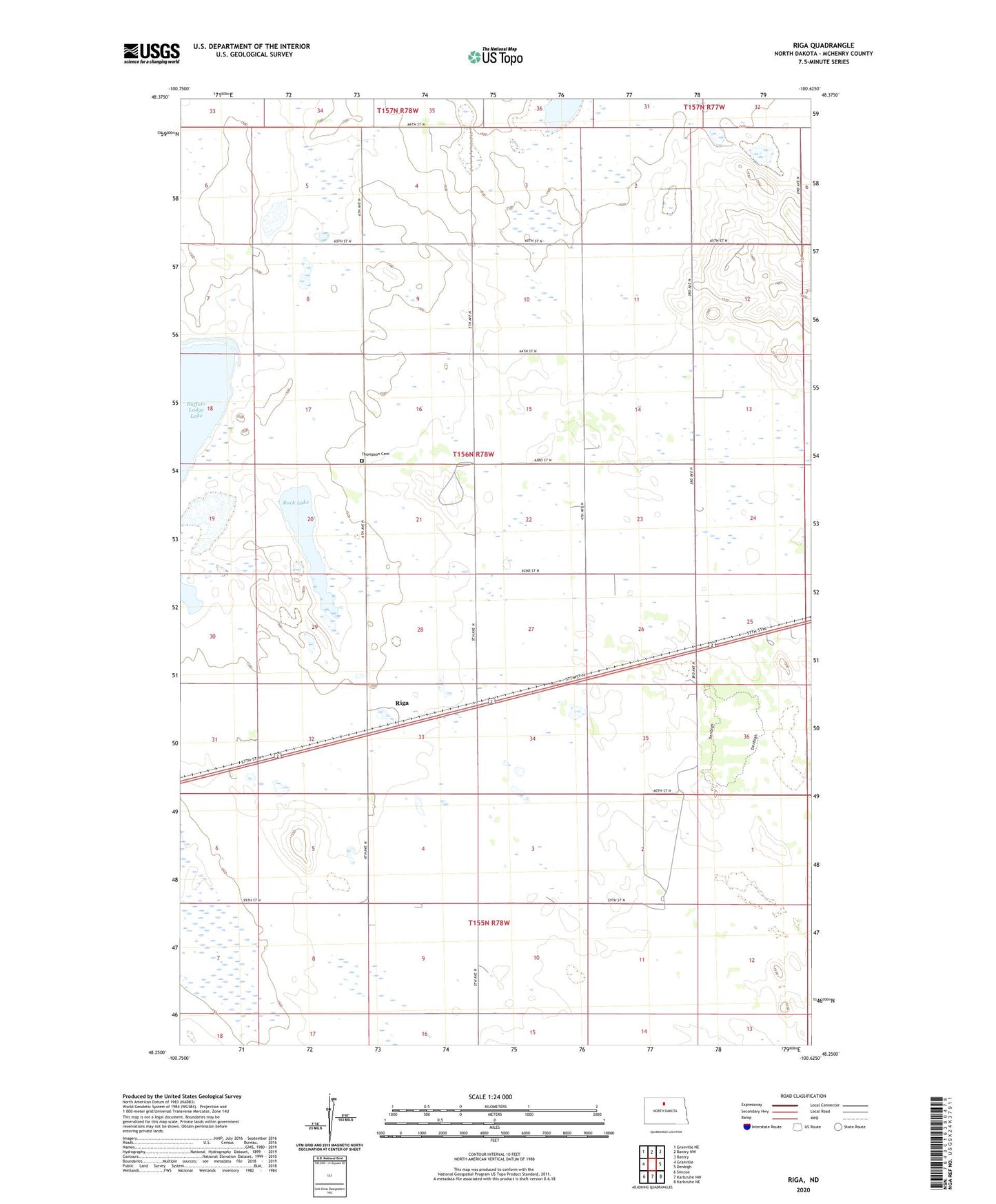 Riga North Dakota US Topo Map Image