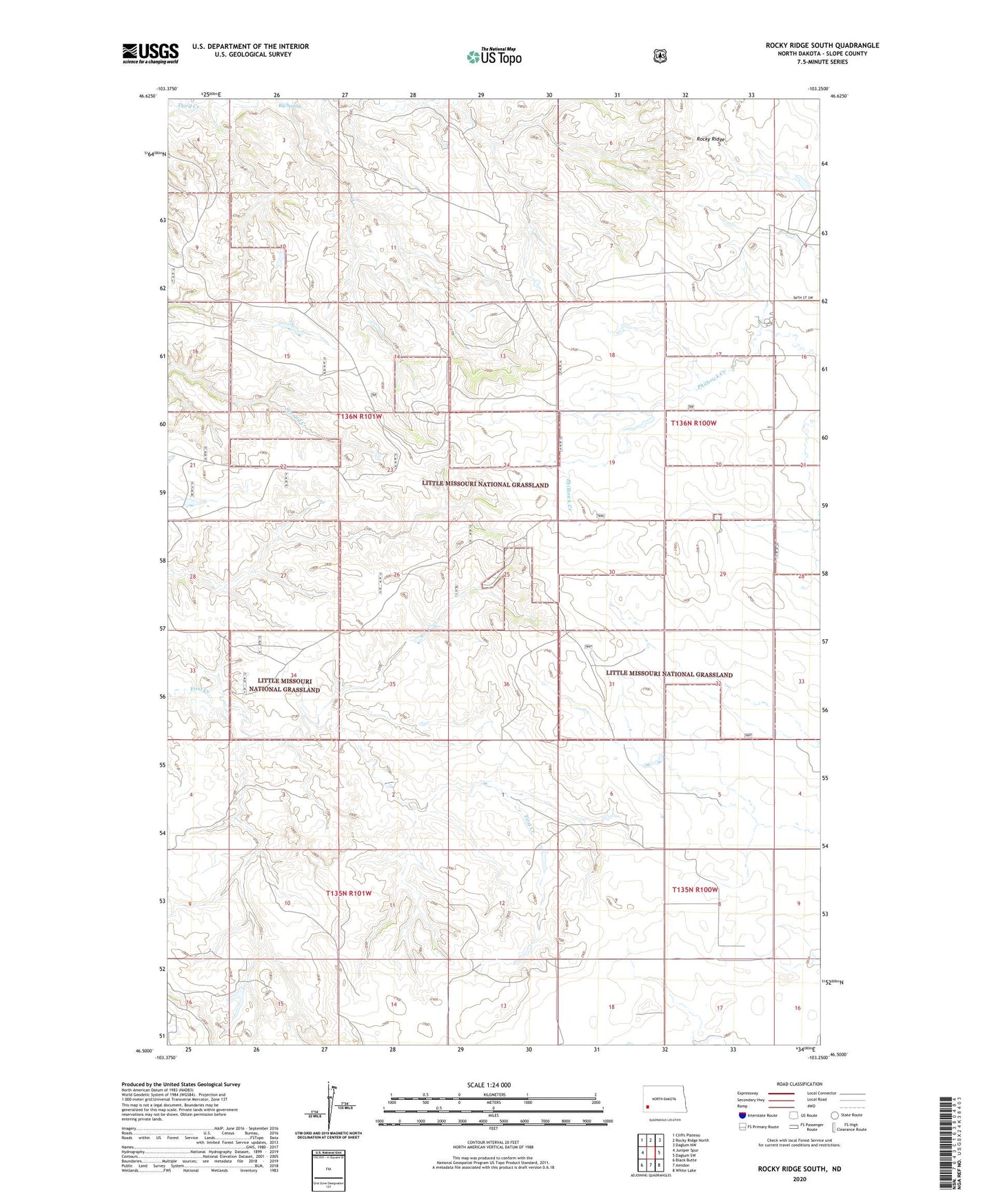 Rocky Ridge South North Dakota US Topo Map Image