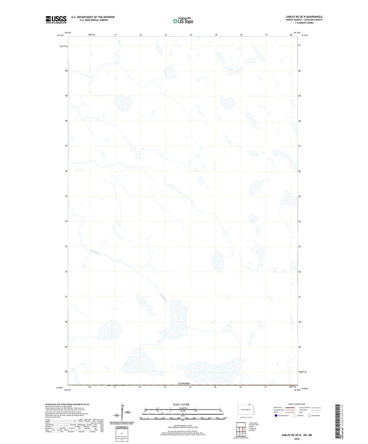 Sarles NE OE N North Dakota US Topo Map Image