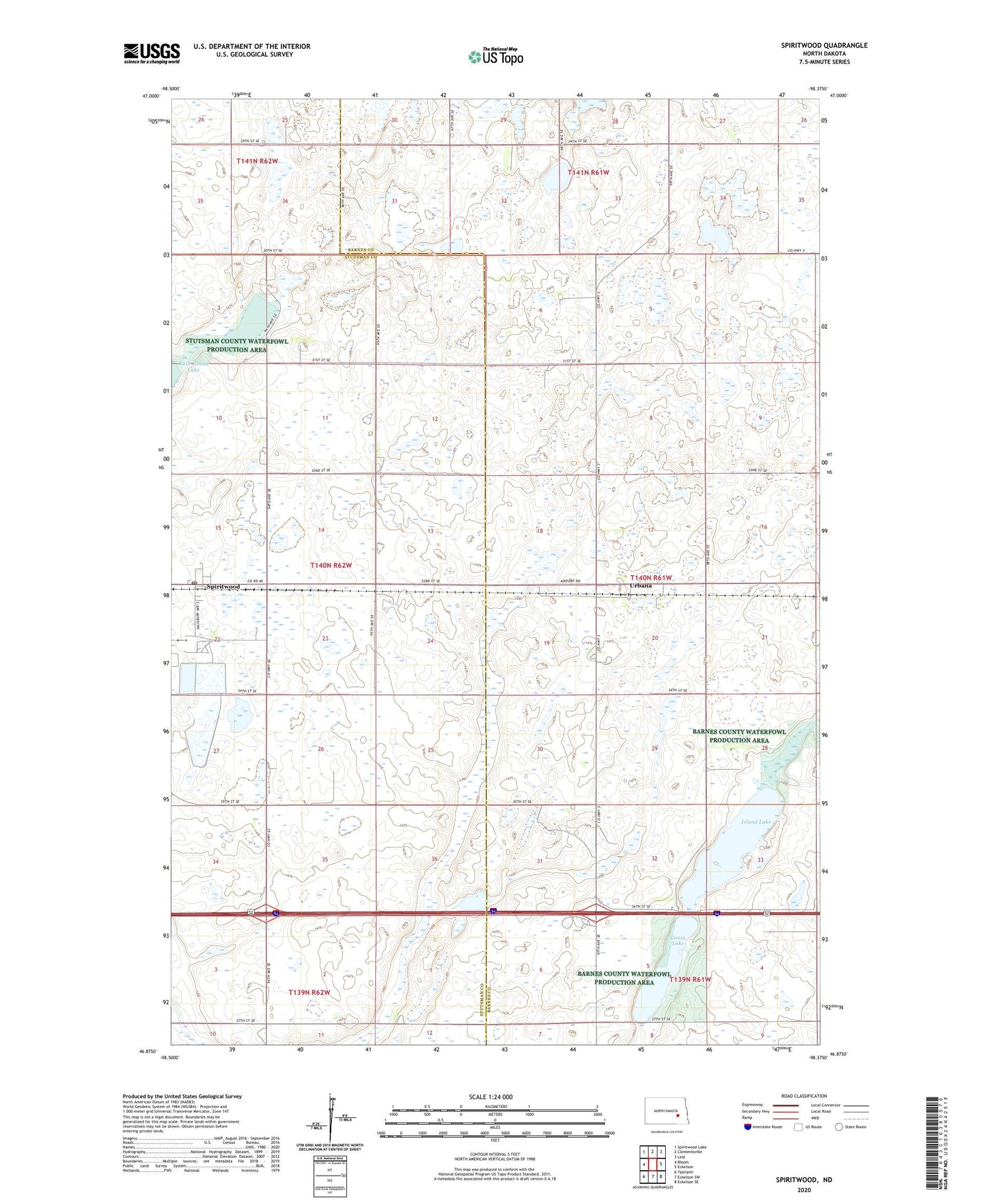 Spiritwood North Dakota US Topo Map Image